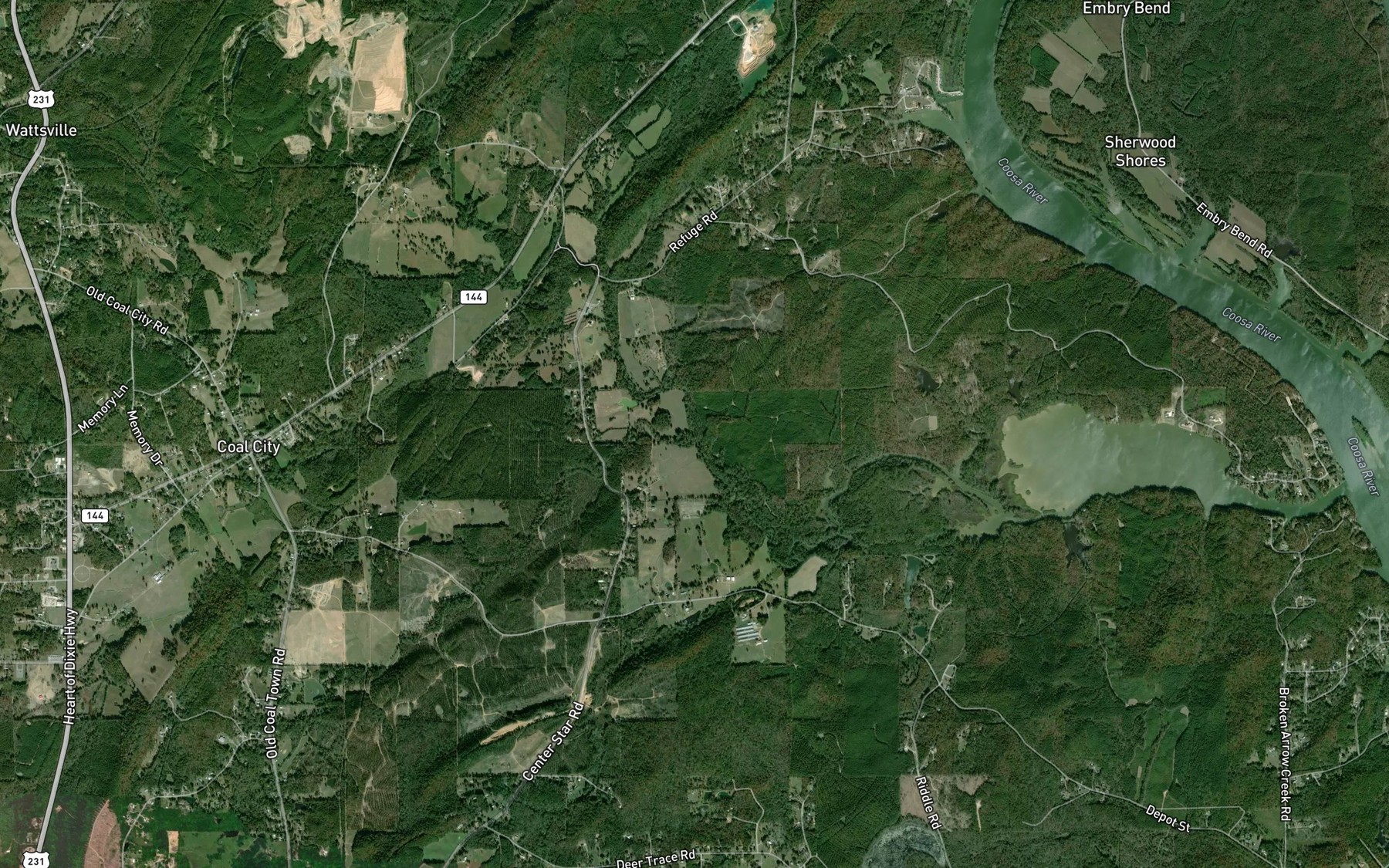 Satellite map of the Dry Creek