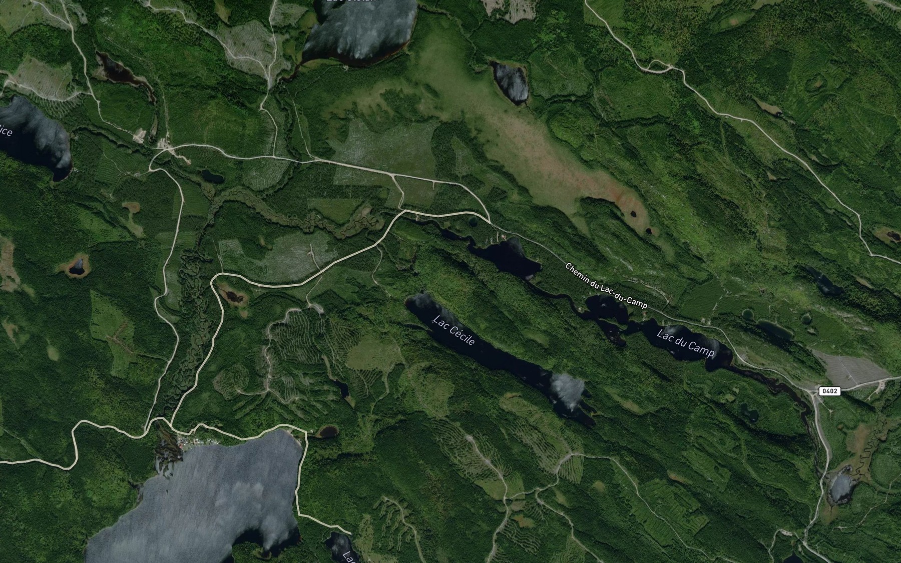 Satellite map of the Lac de la Chouette