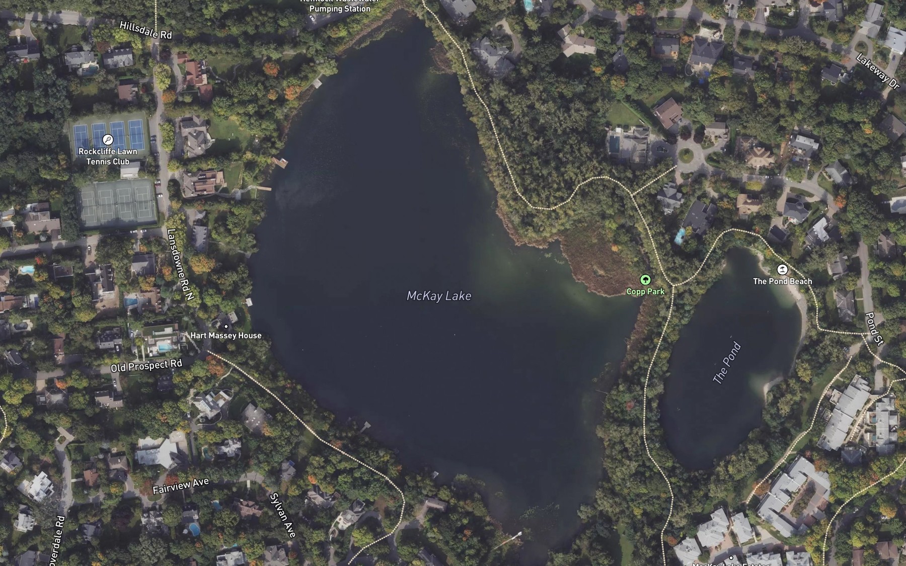 Satellite map of the McKay Lake