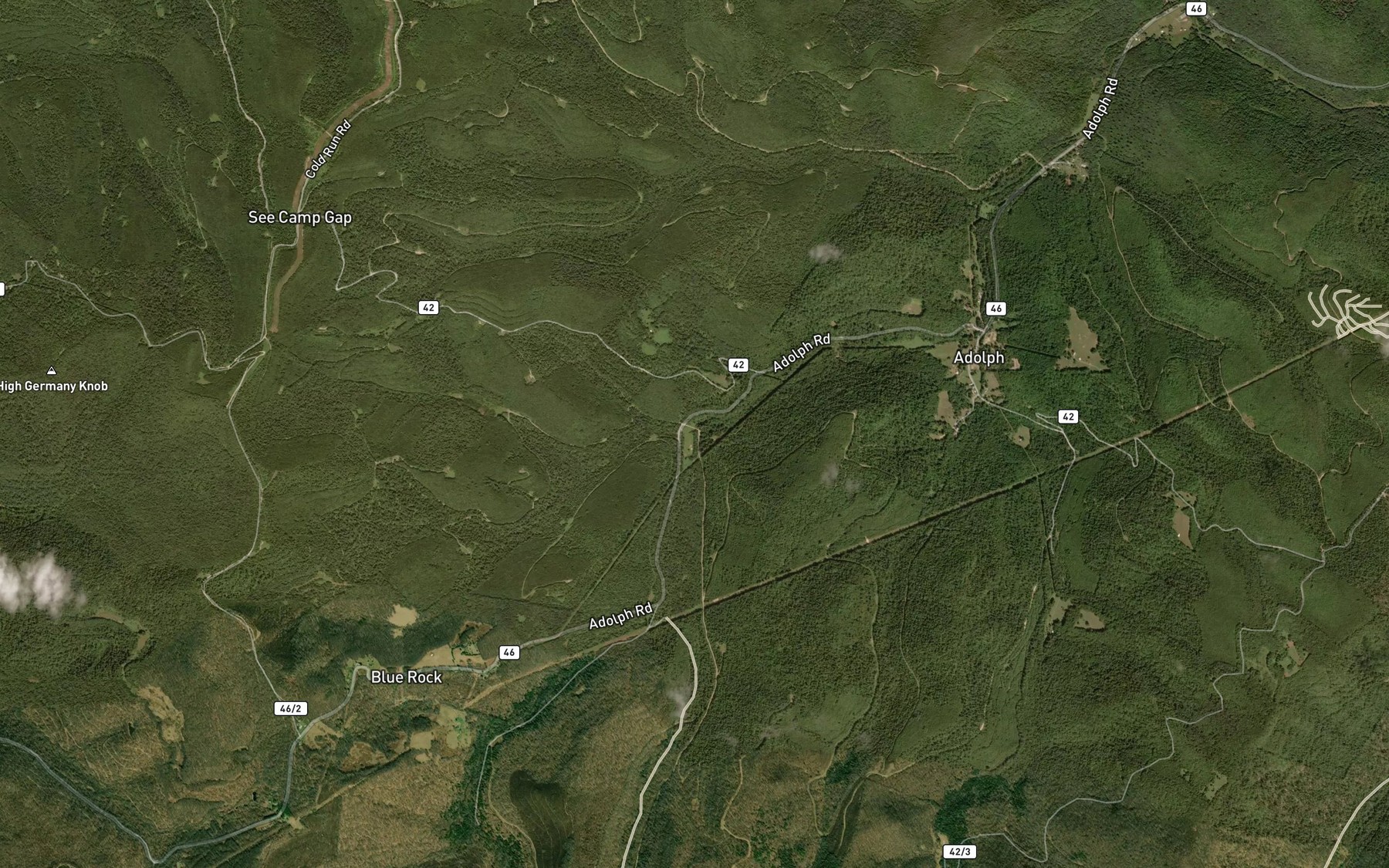 Satellite map of the Light Run