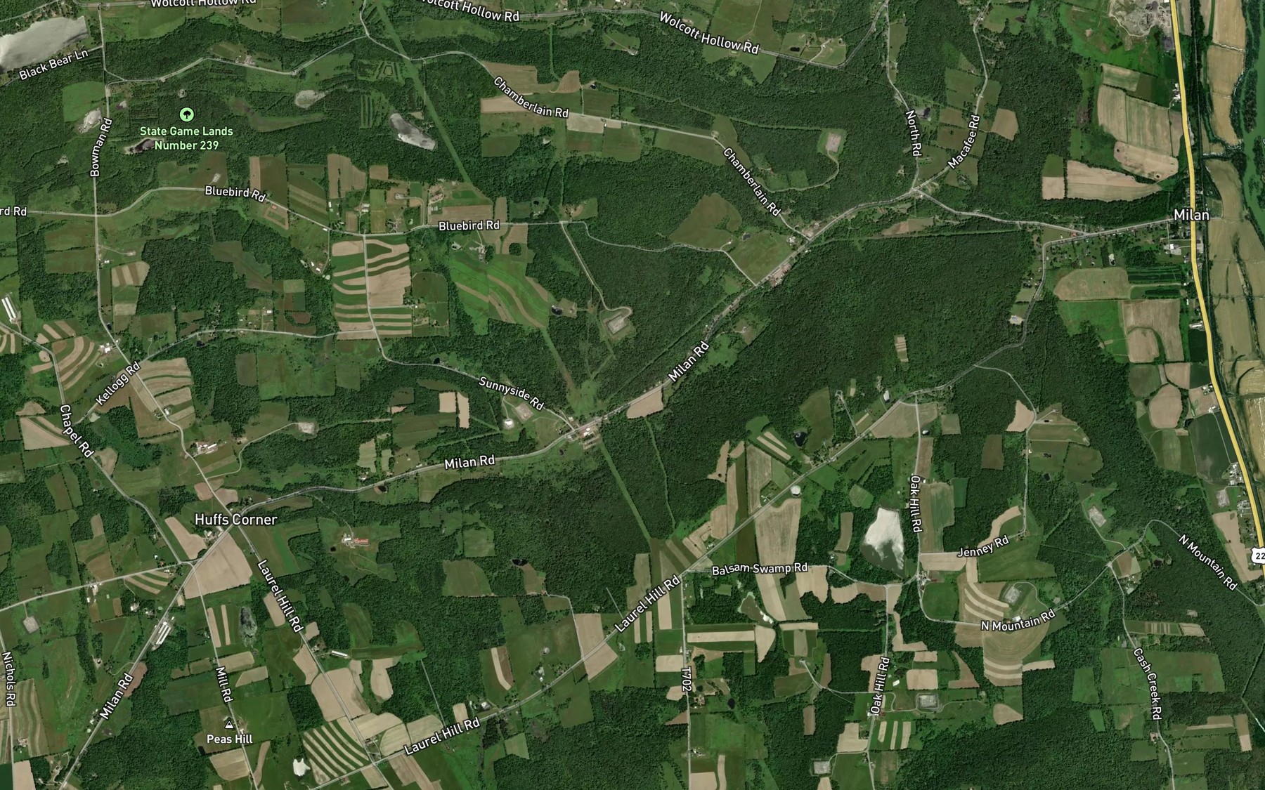 Satellite map of the Apple Creek