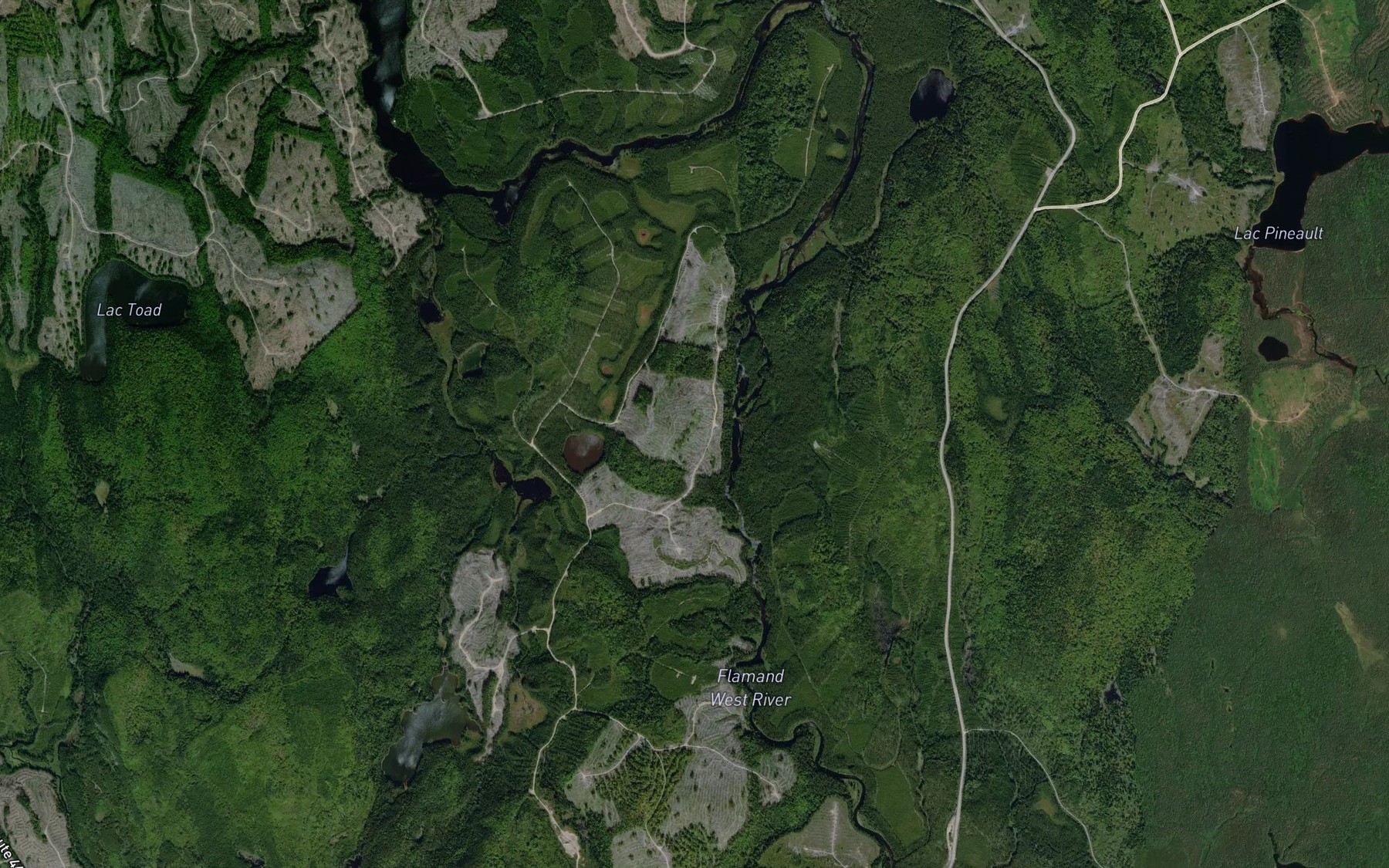 Satellite map of the Trois lacs Brules