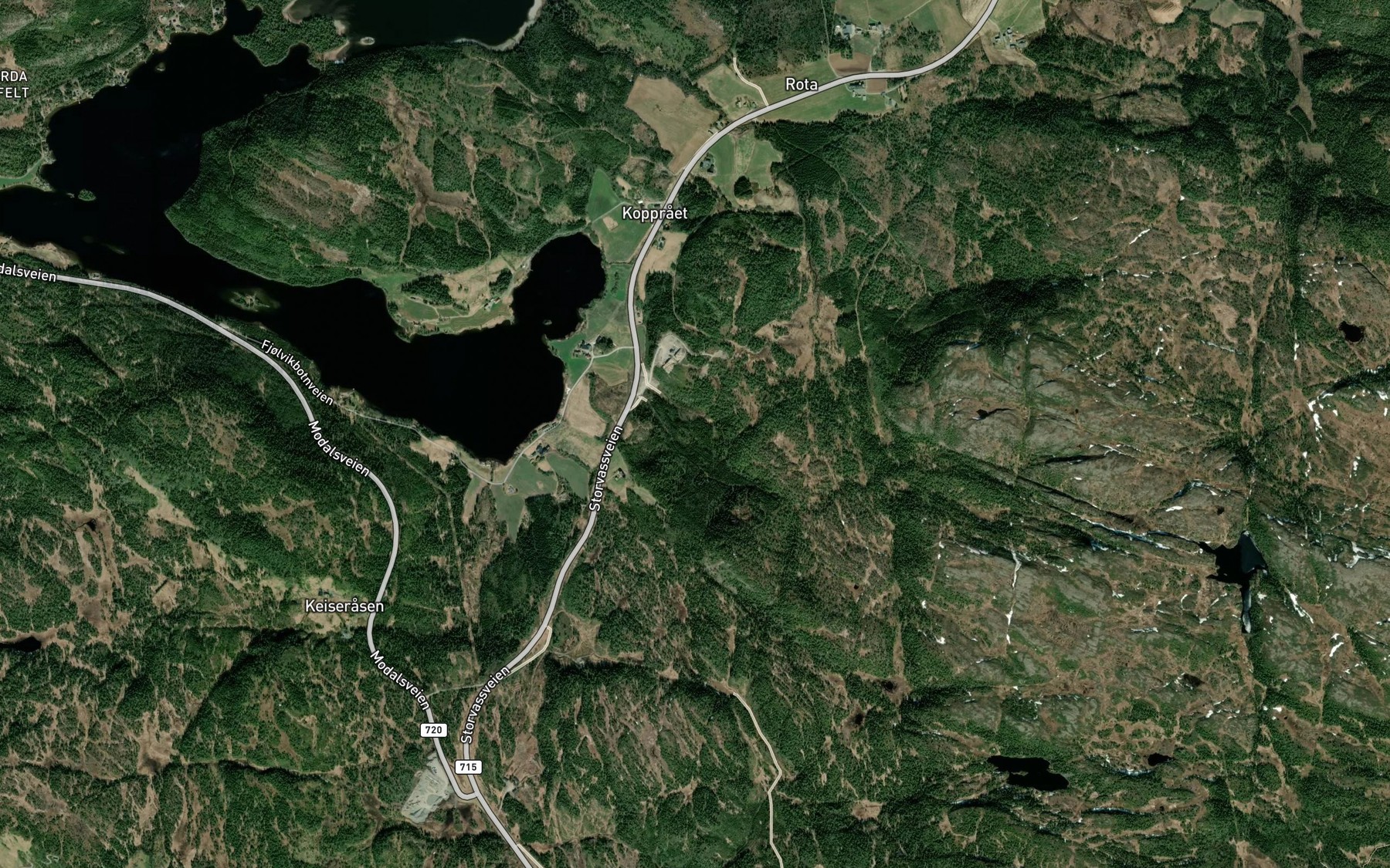 Satellite map of the Fjolvikbekken