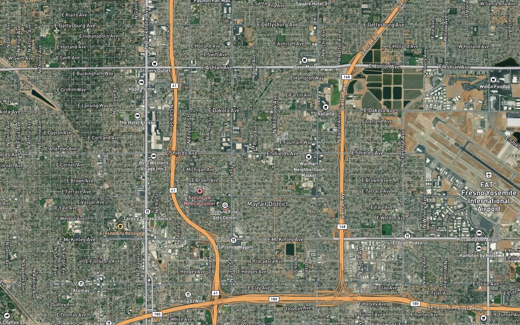 Satellite map of the Dry Creek