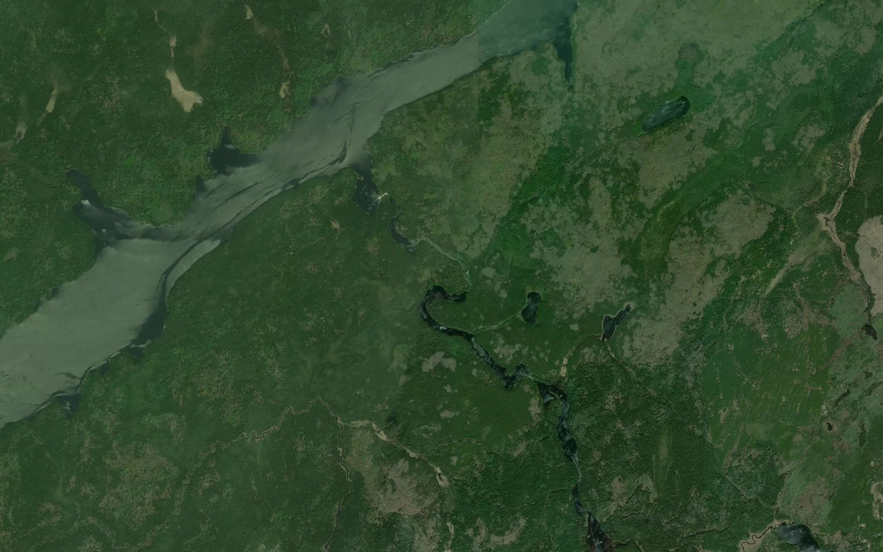 Satellite map of the Little Missinaibi River