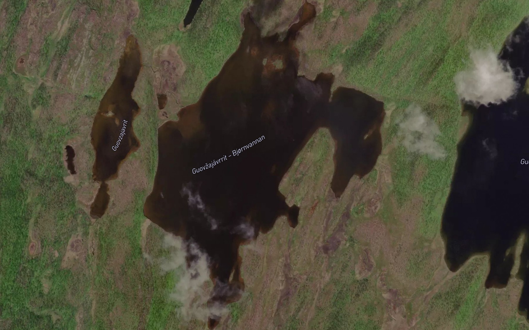 Satellite map of the Guovzajavrrit
