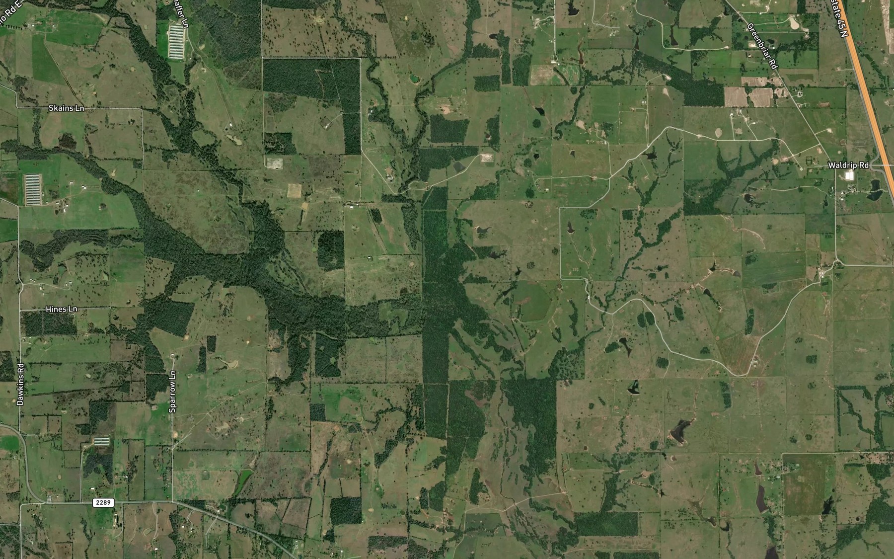 Satellite map of the Riley Creek
