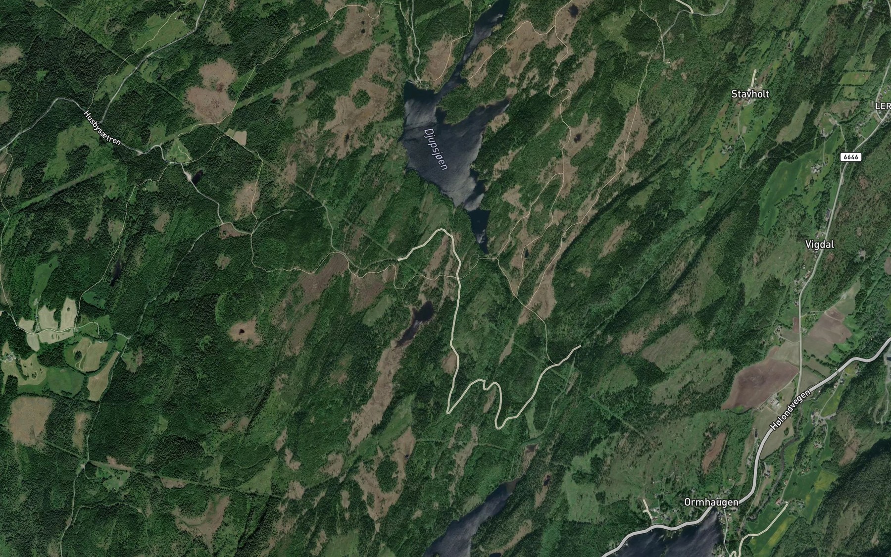 Satellite map of the Svarttjornbekken