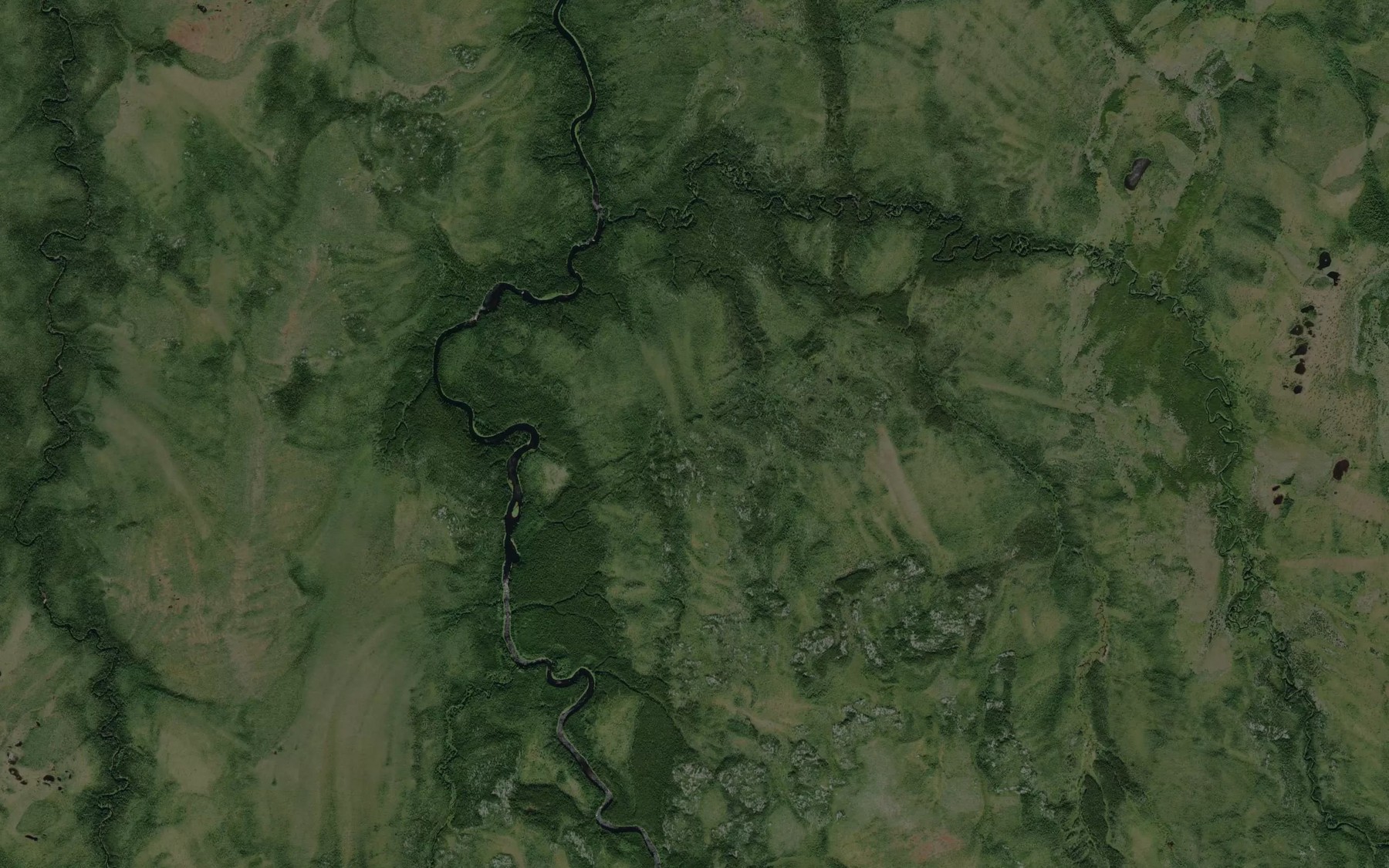 Satellite map of the Memekweshiwapisk Creek