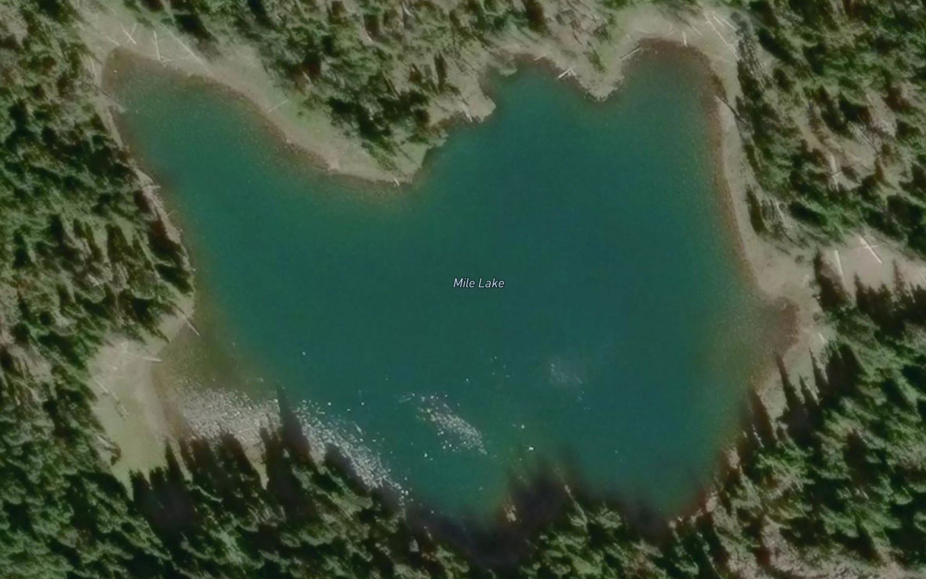 Satellite map of the Mile Lake