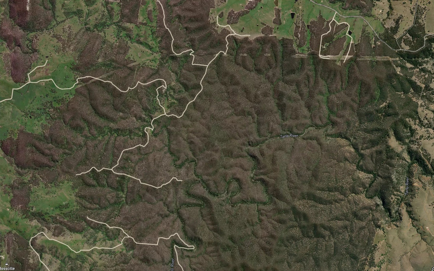 Satellite map of the Kerrawarry Creek