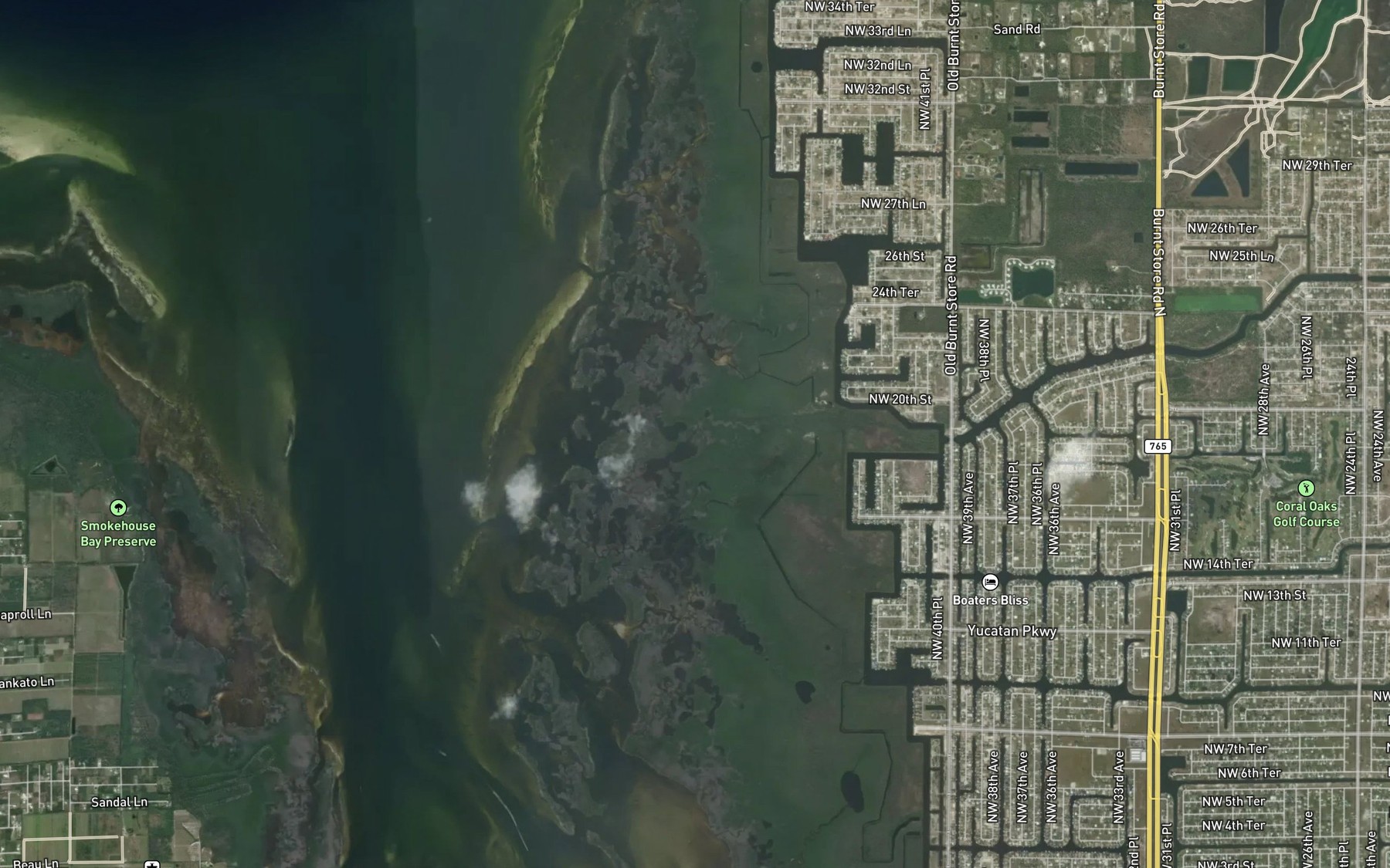 Satellite map of the Gator Slough