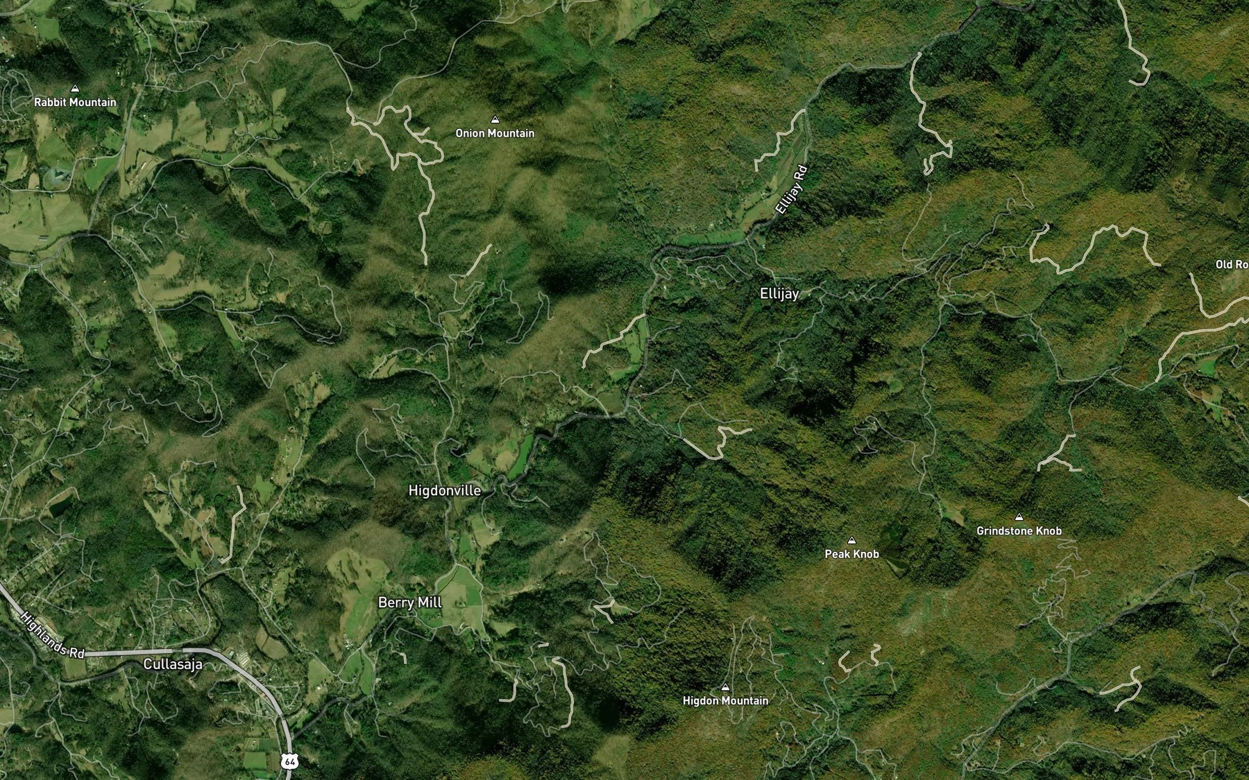 Satellite map of the Moses Branch