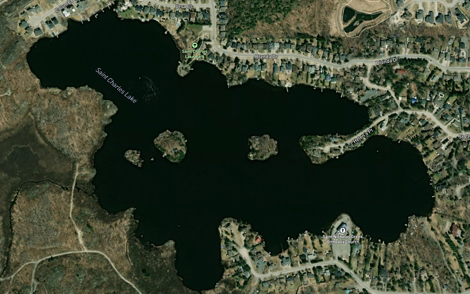 Satellite map of the St. Charles Lake