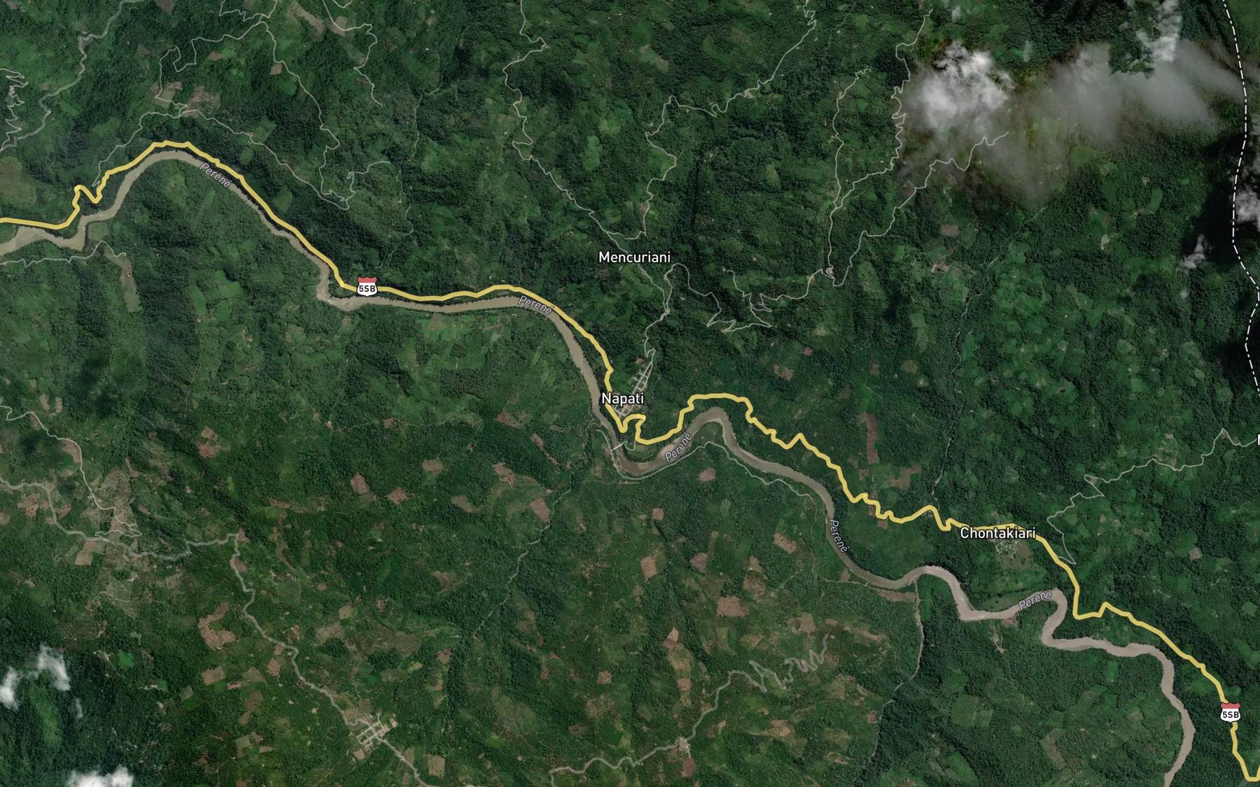 Satellite map of the Quebrada Kisantani