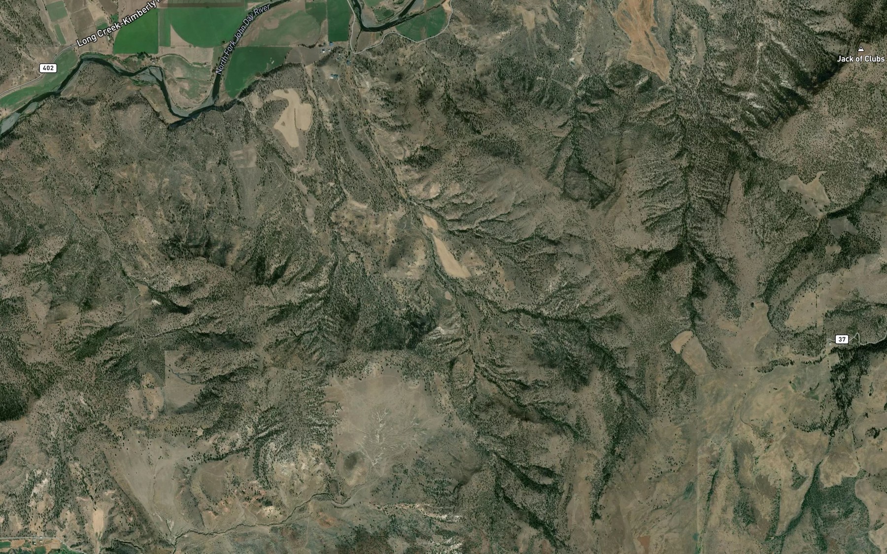 Satellite map of the West Fork Cochran Creek