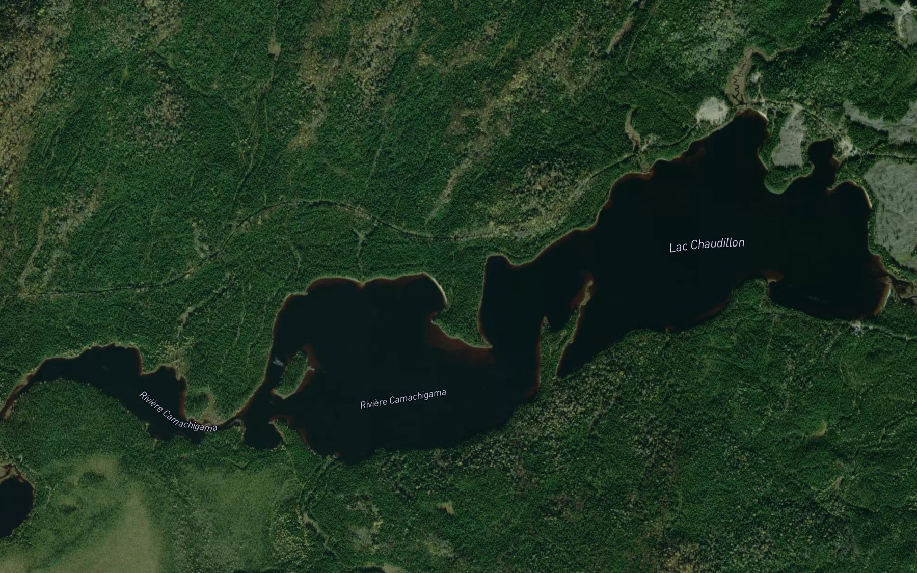 Satellite map of the Lac Chaudillon