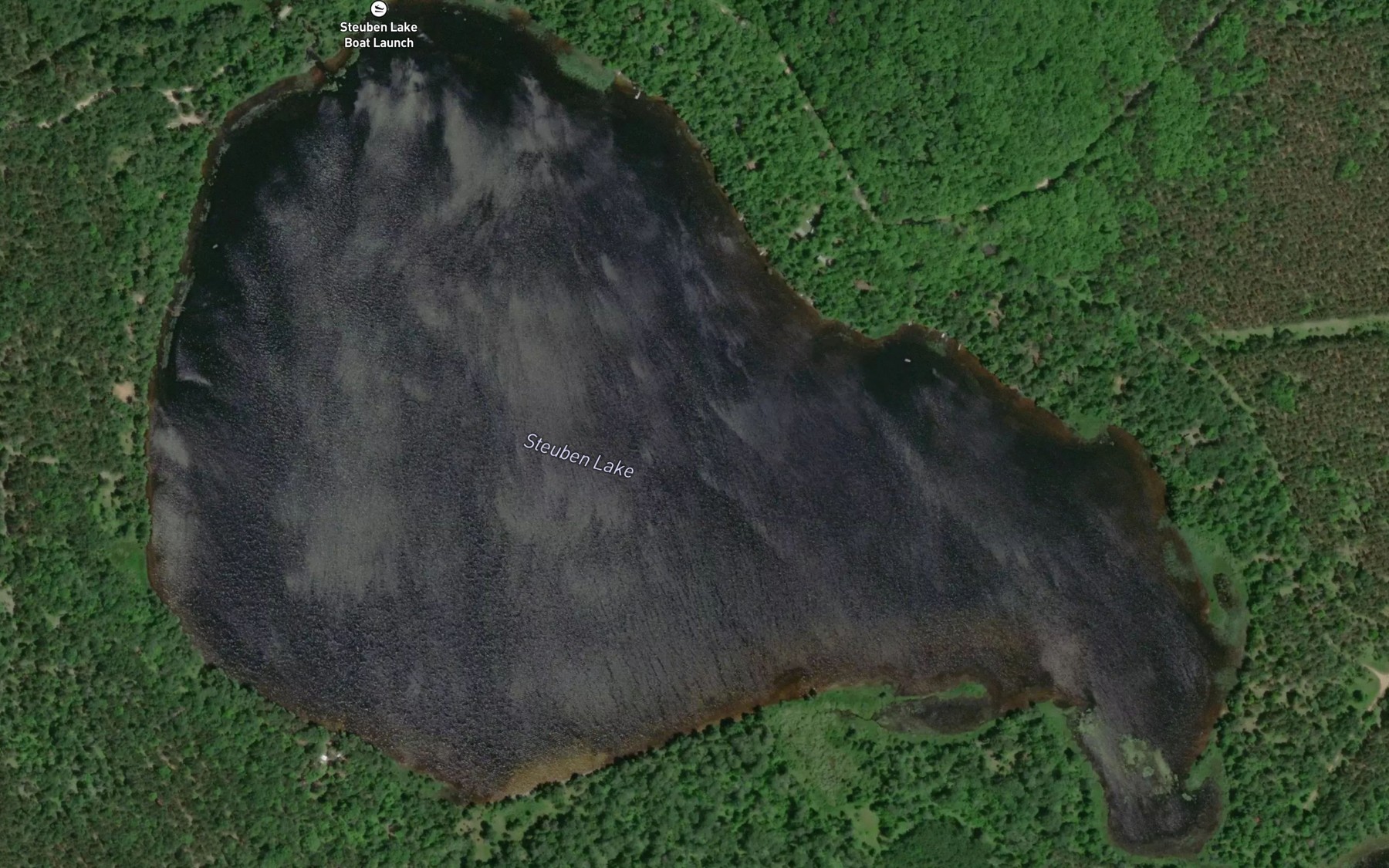 Satellite map of the Steuben Lake