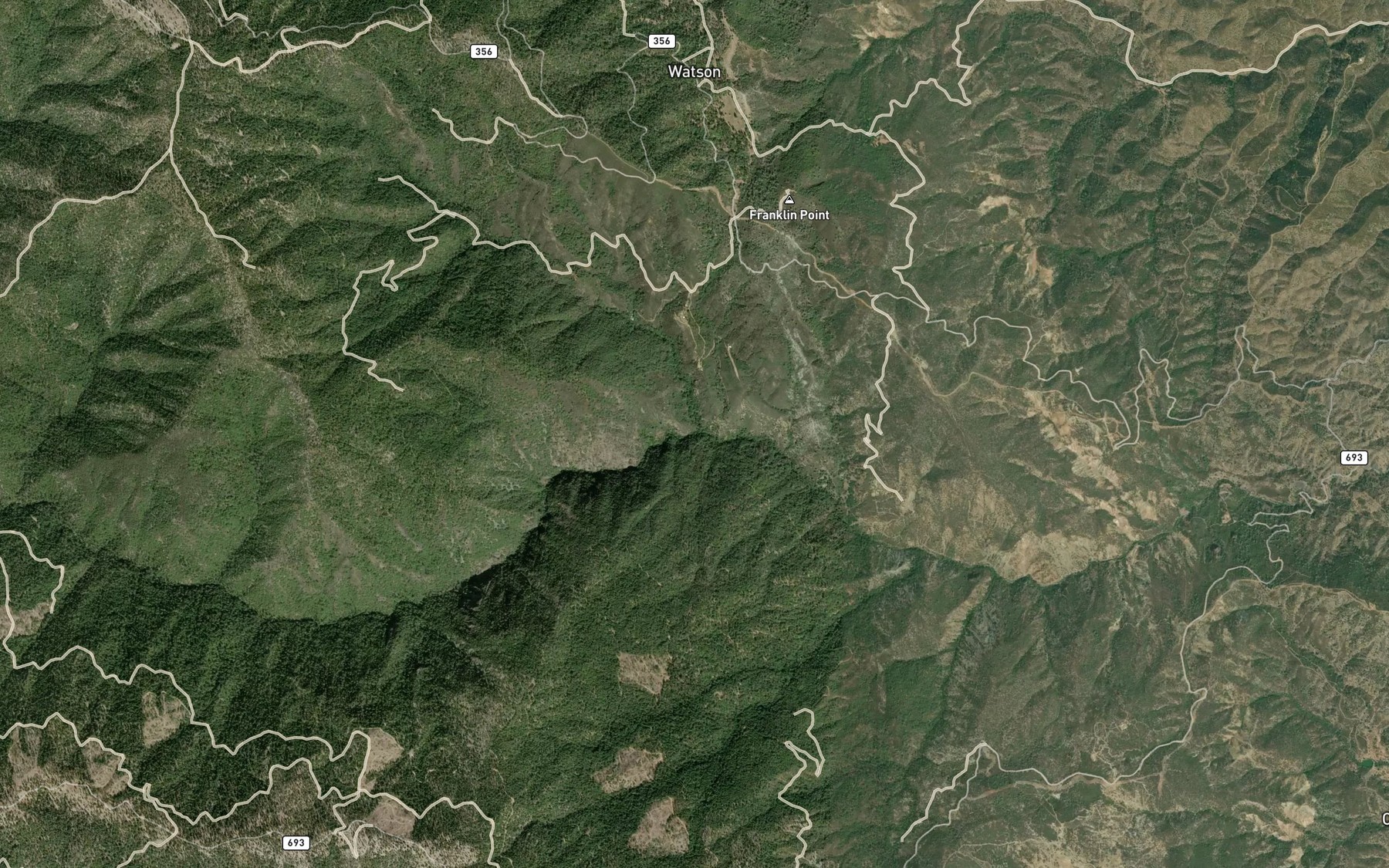 Satellite map of the Basin Creek