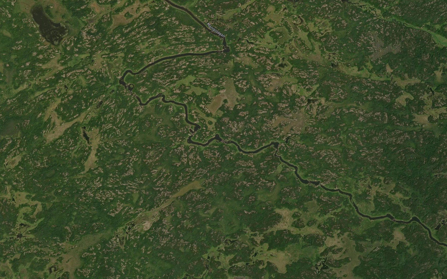 Satellite map of the Skunk Rapids