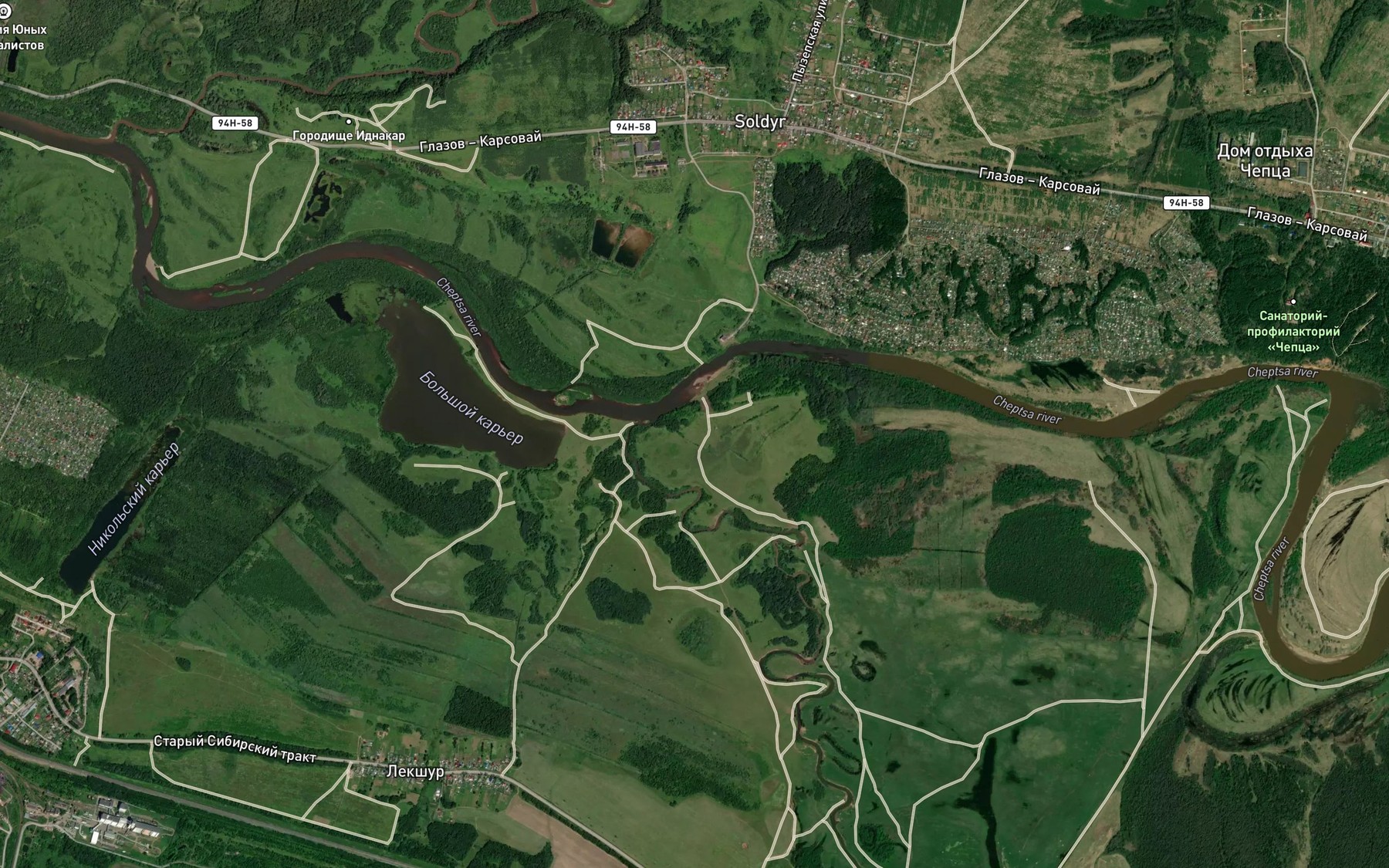 Satellite map of the Sepych