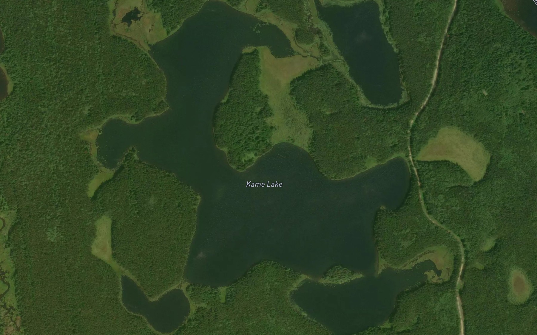 Satellite map of the Kame Lake