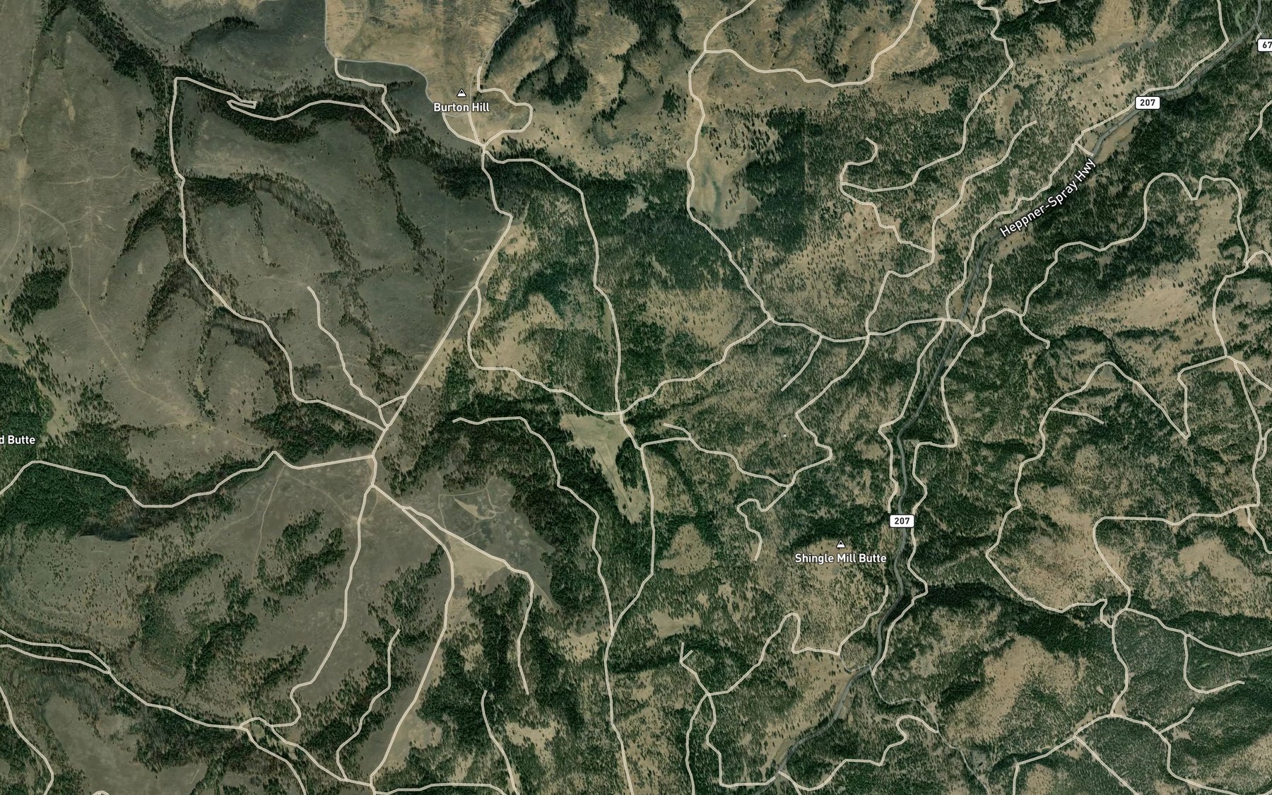 Satellite map of the Luelling Spring
