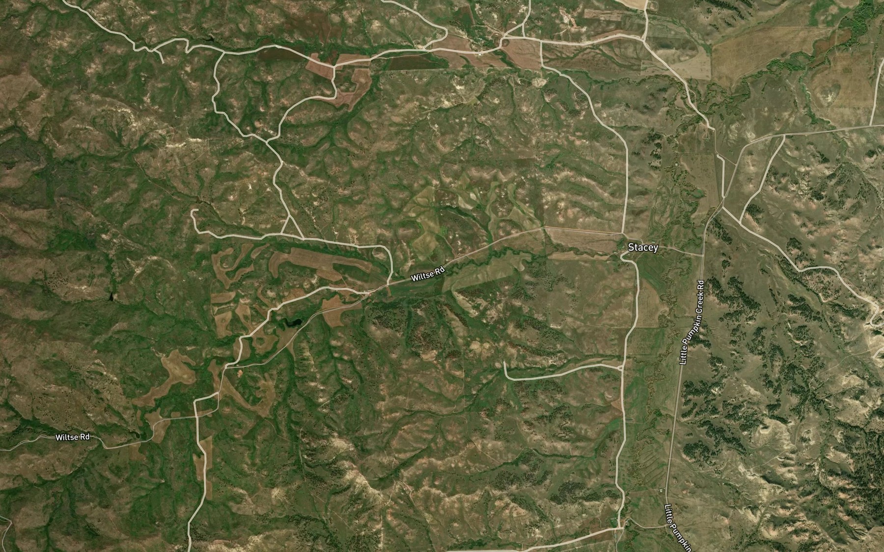 Satellite map of the Split Rock Creek