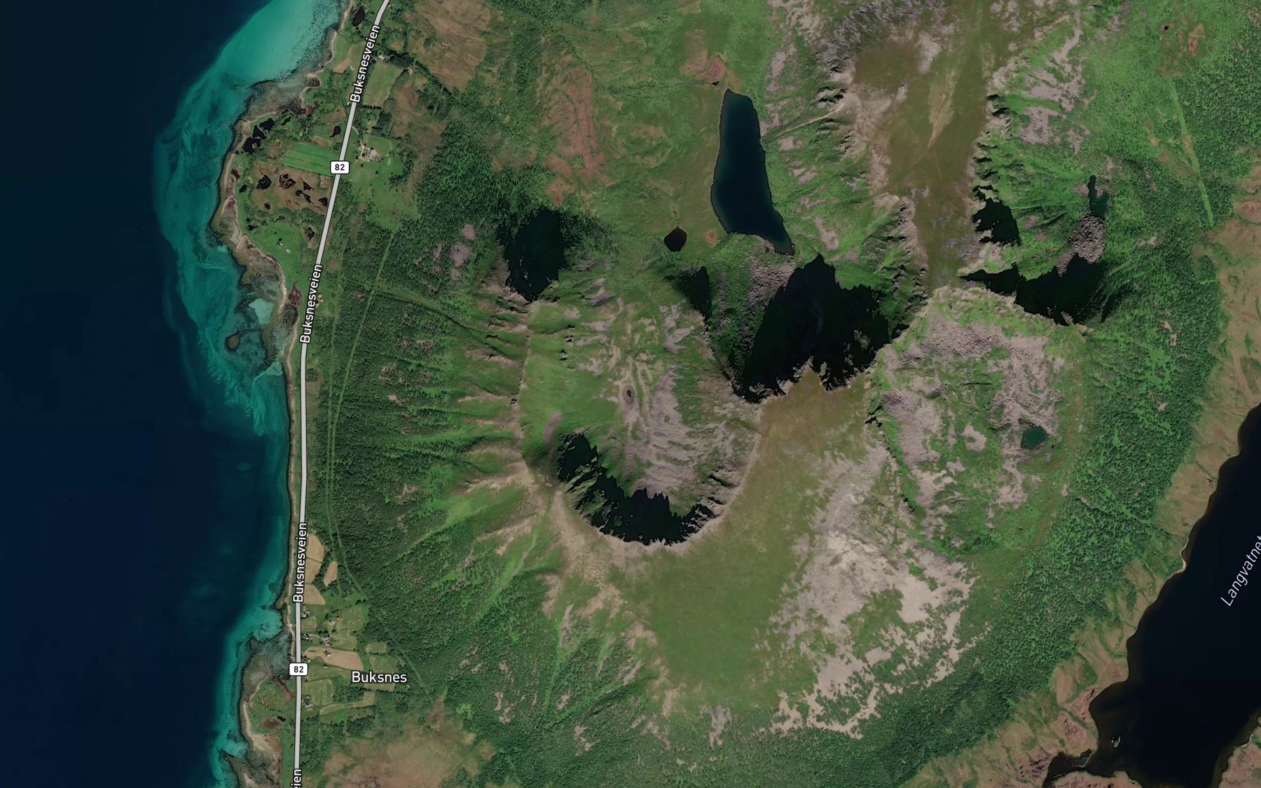 Satellite map of the Sordalsvatnet