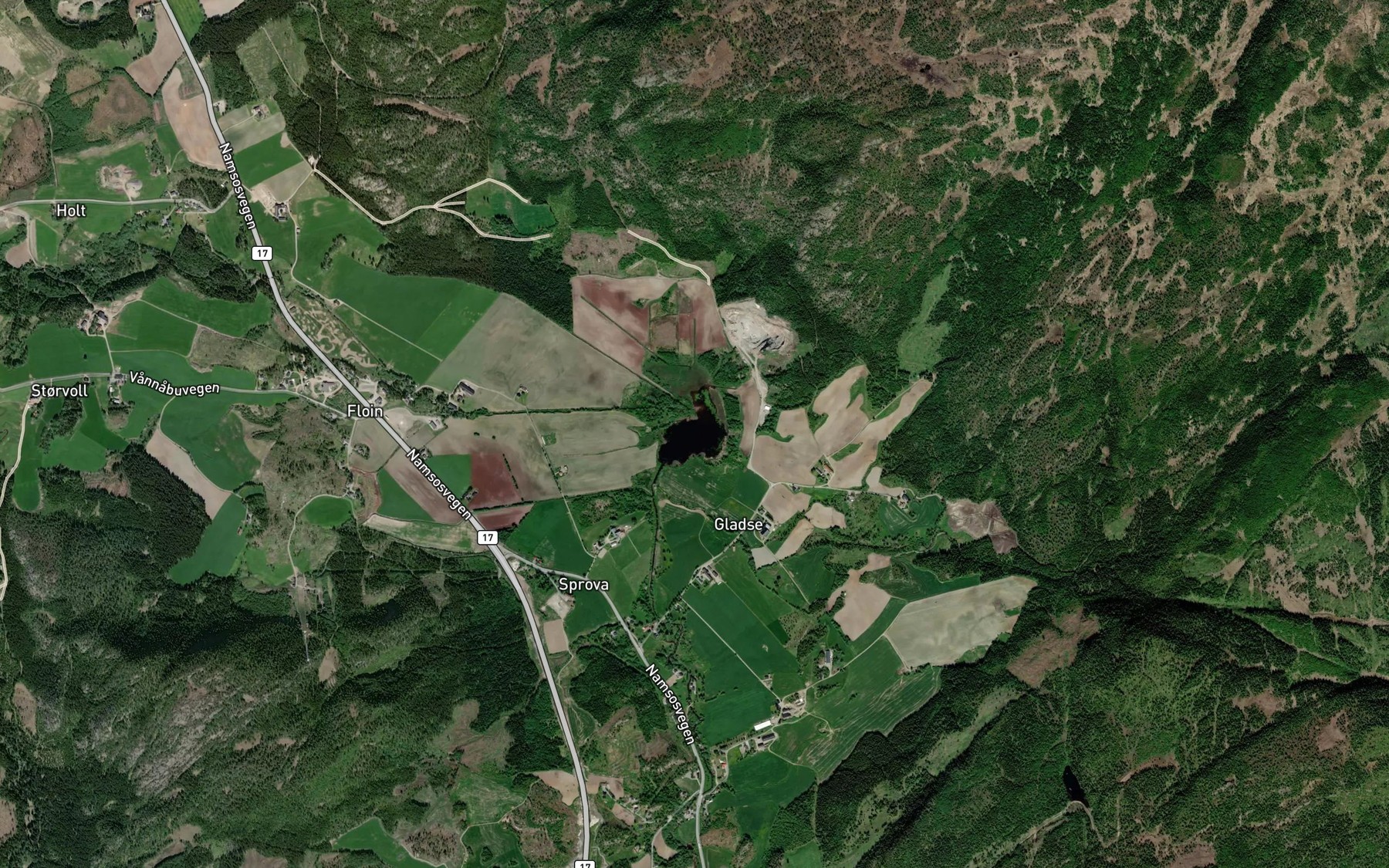 Satellite map of the Gladsjovatnet