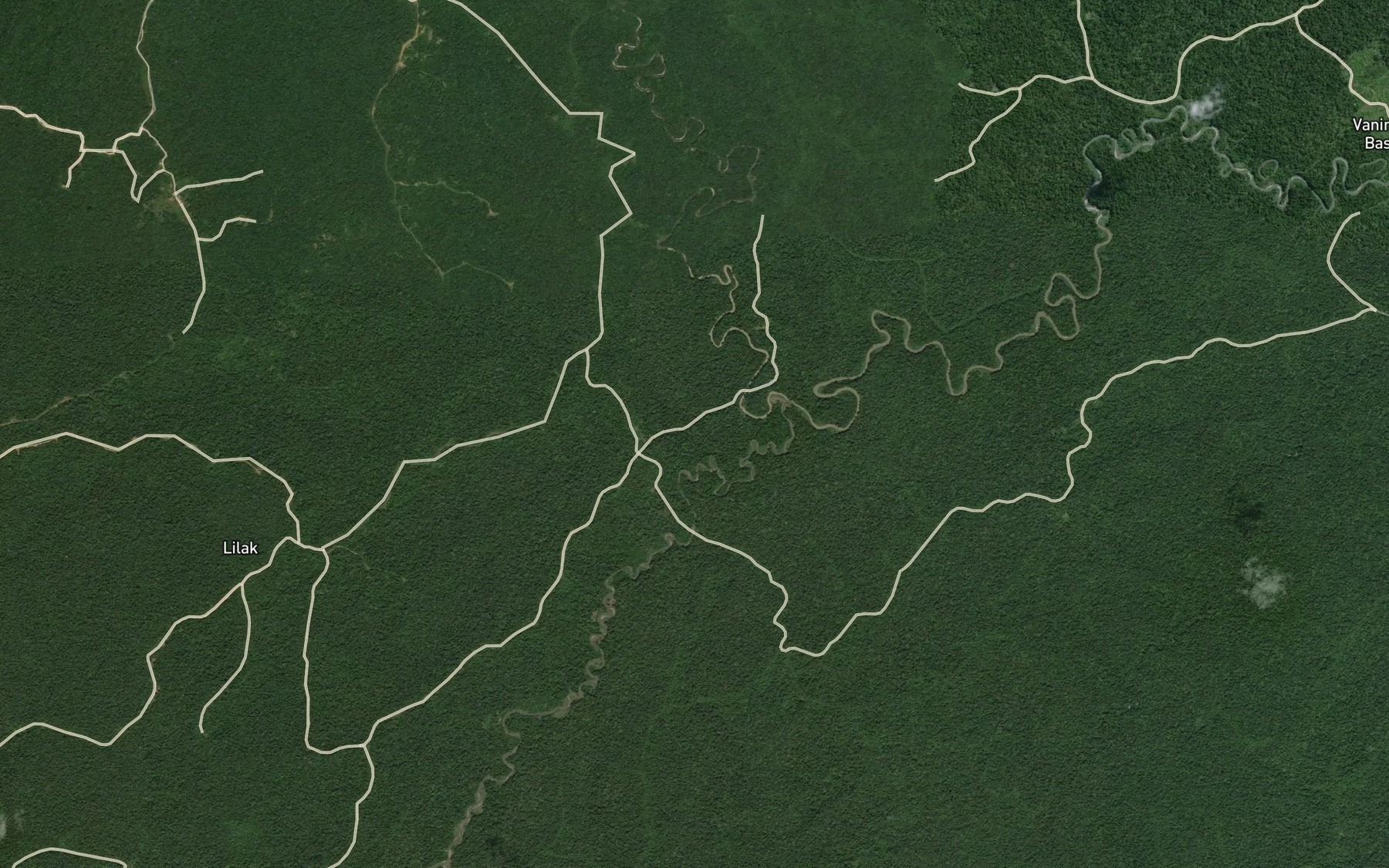 Satellite map of the Bowwui Creek
