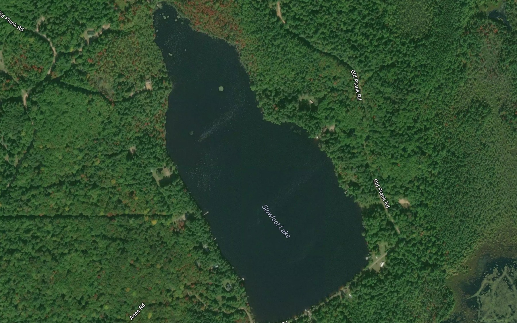 Satellite map of the Slowfoot Lake