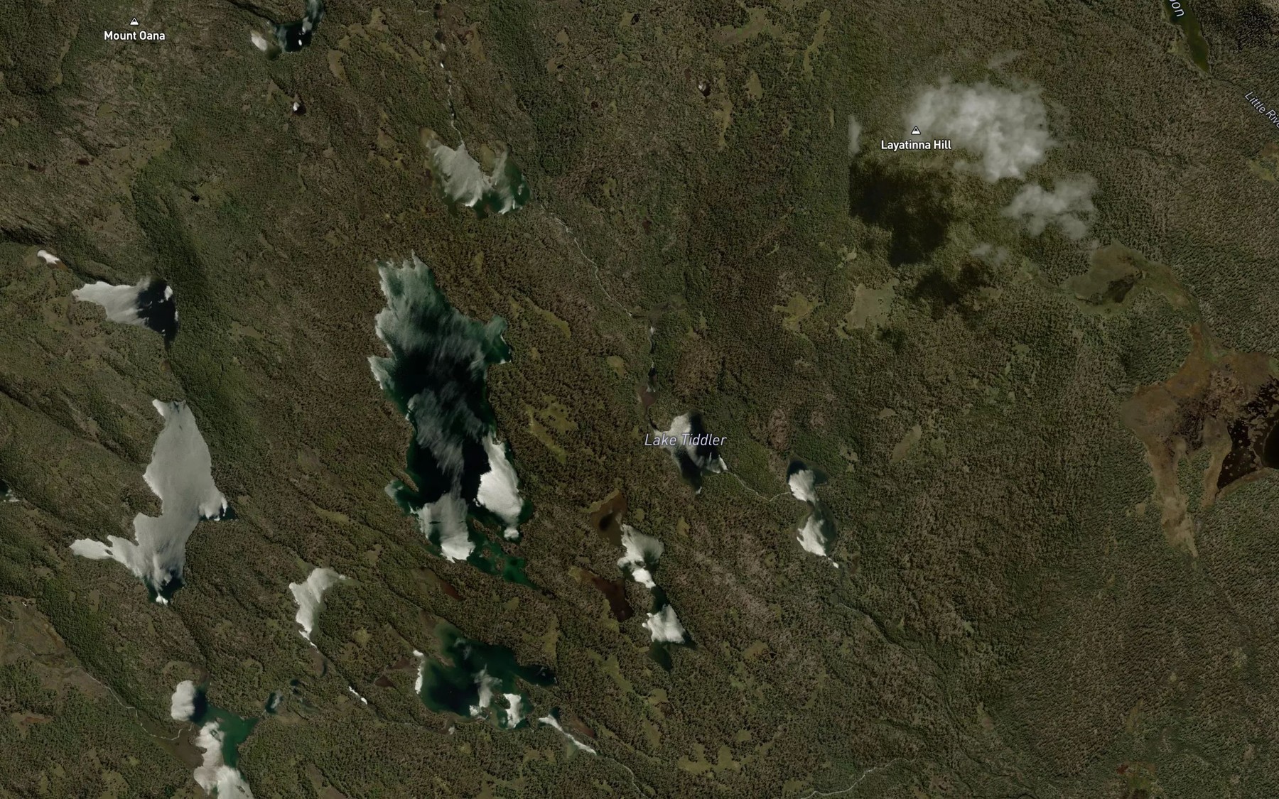 Satellite map of the Lake Tiddler
