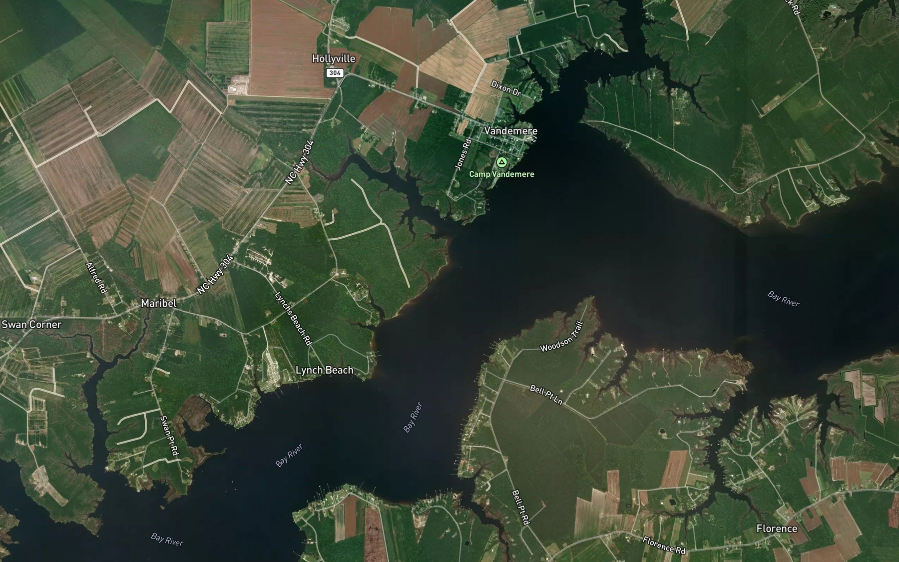 Satellite map of the Parch Corn Bay