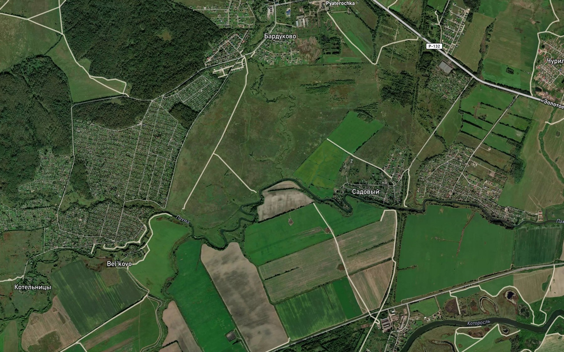 Satellite map of the Pazhitsa