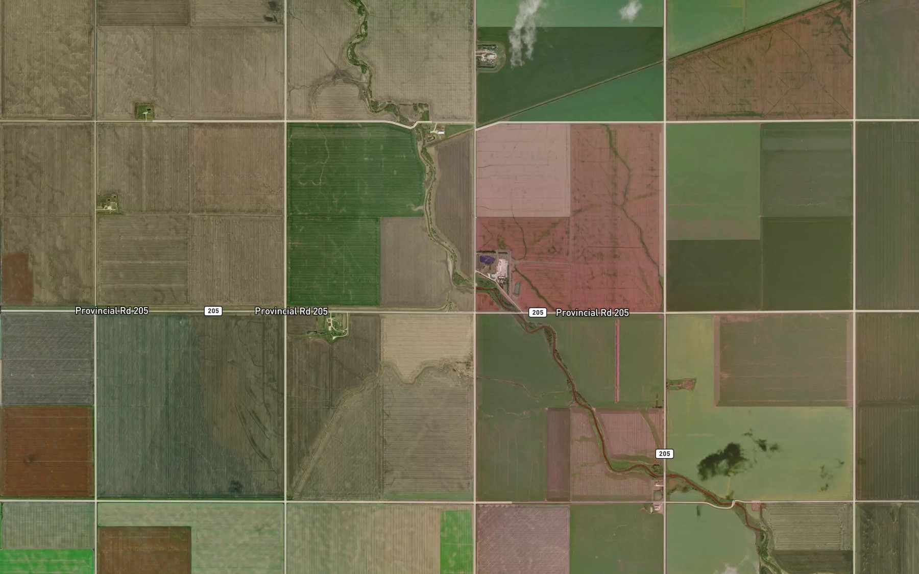 Satellite map of the Forrester Drain