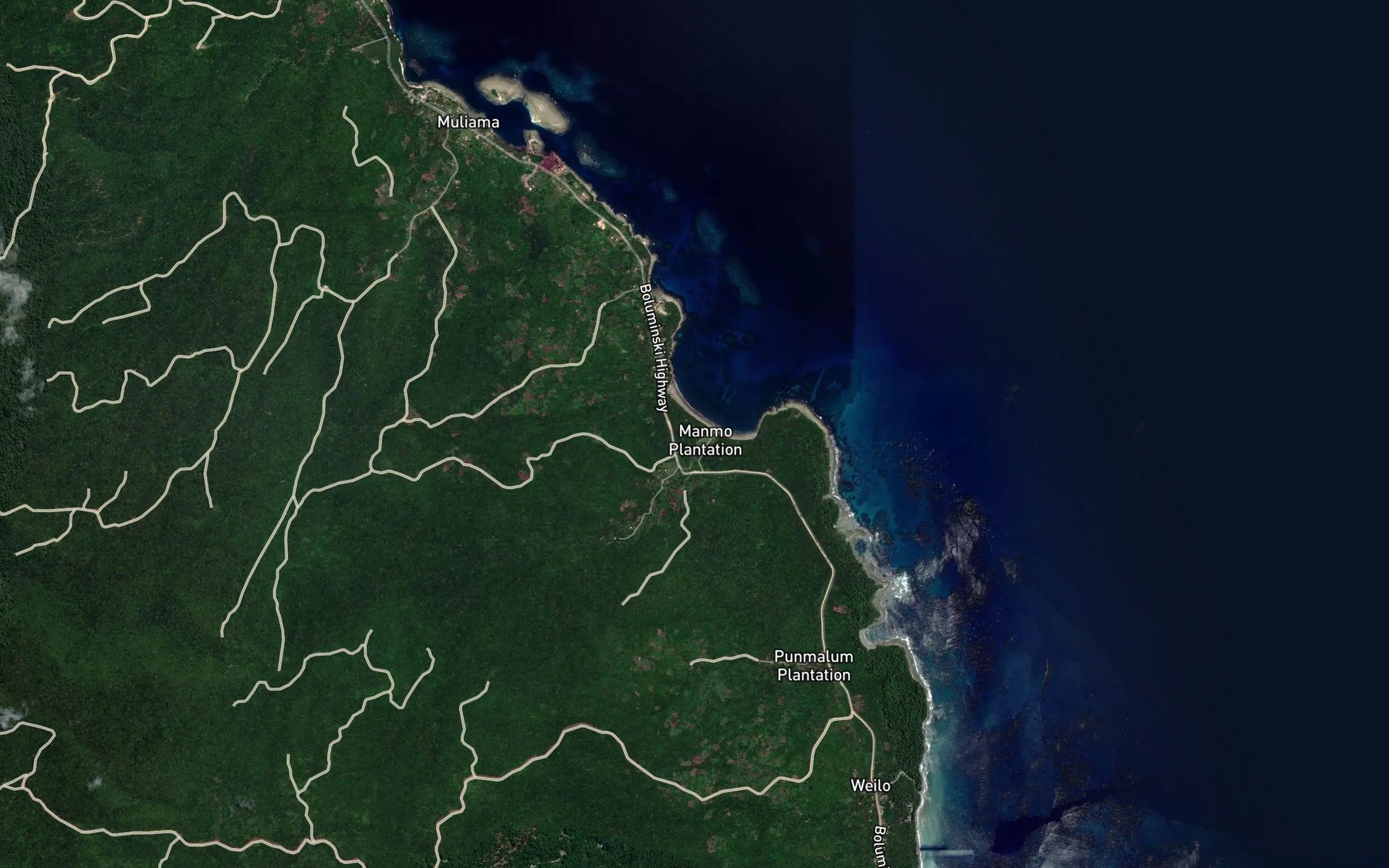 Satellite map of the Malumbaul River