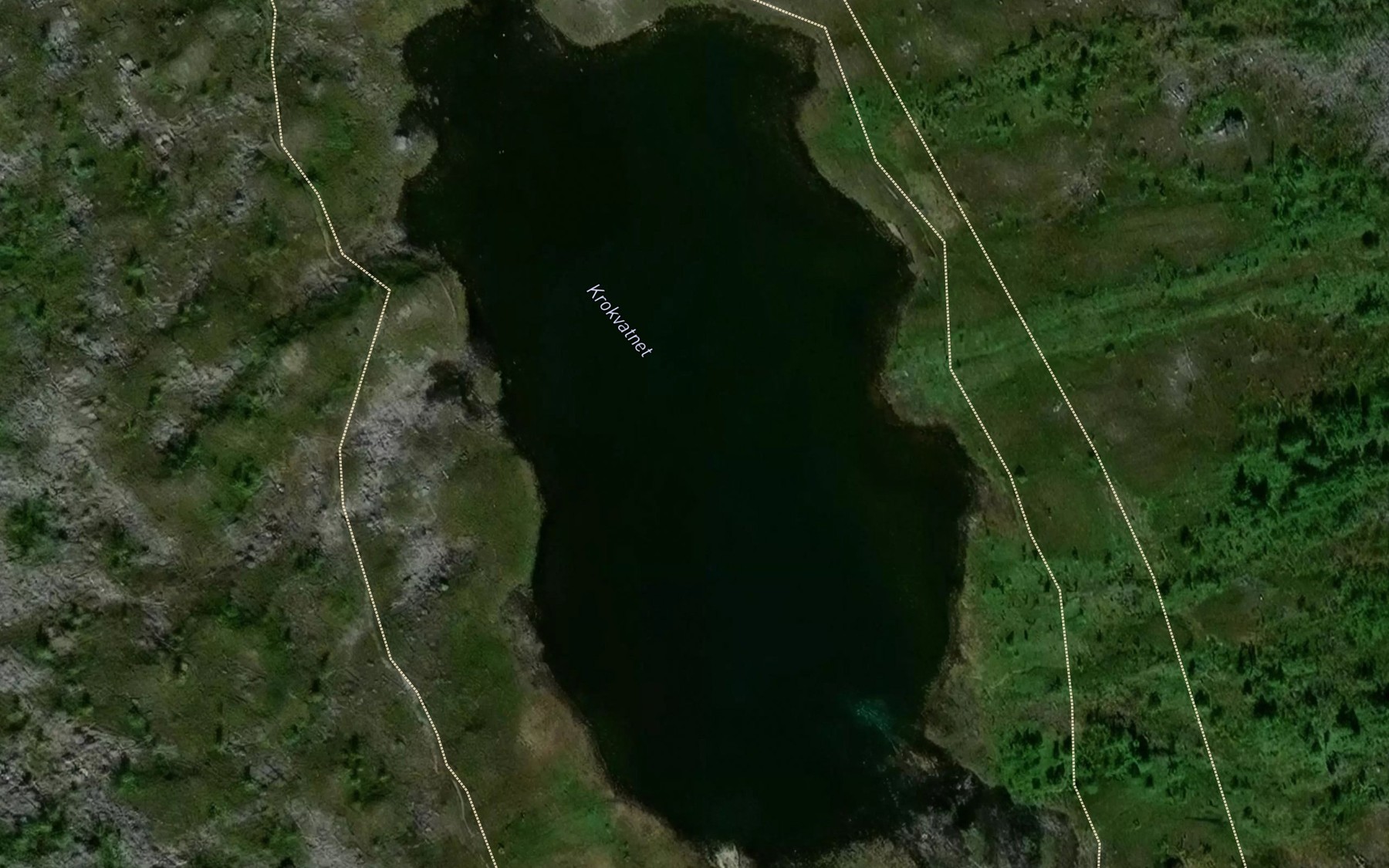 Satellite map of the Krokelvvatnet,nedre