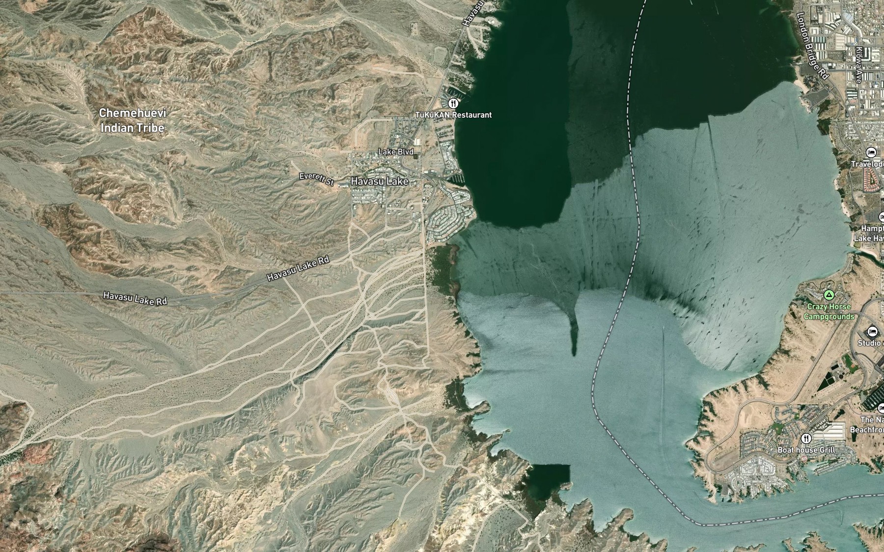 Satellite map of the Chemehuevi Wash