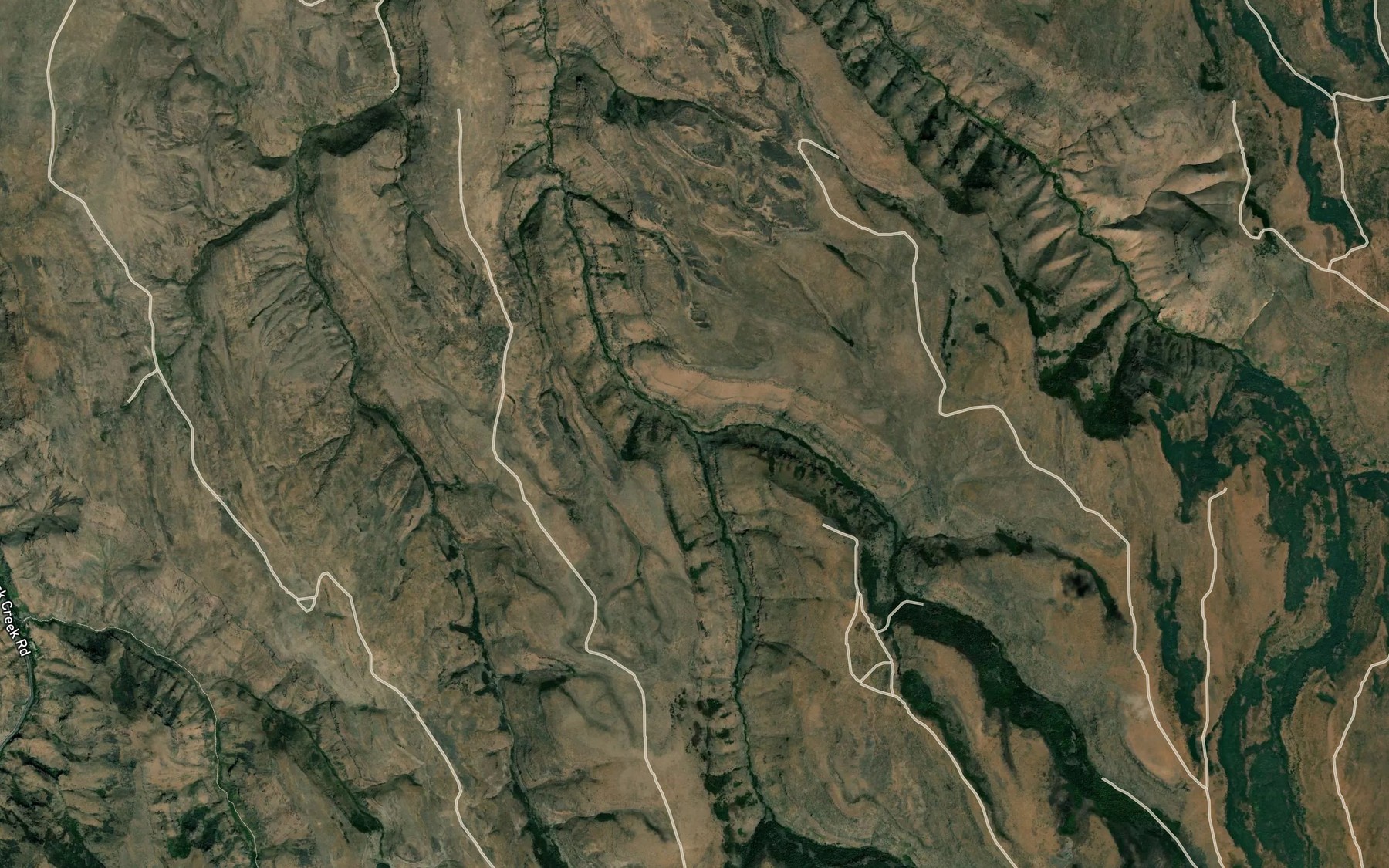 Satellite map of the Coyote Creek
