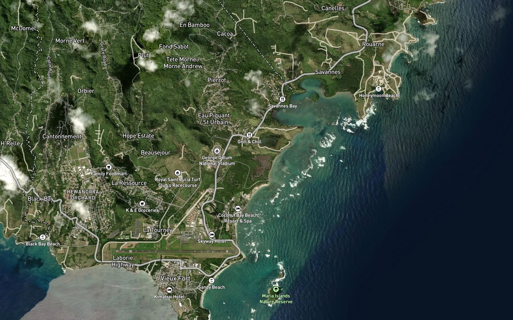 Satellite map of the Ravine Saint Urbain
