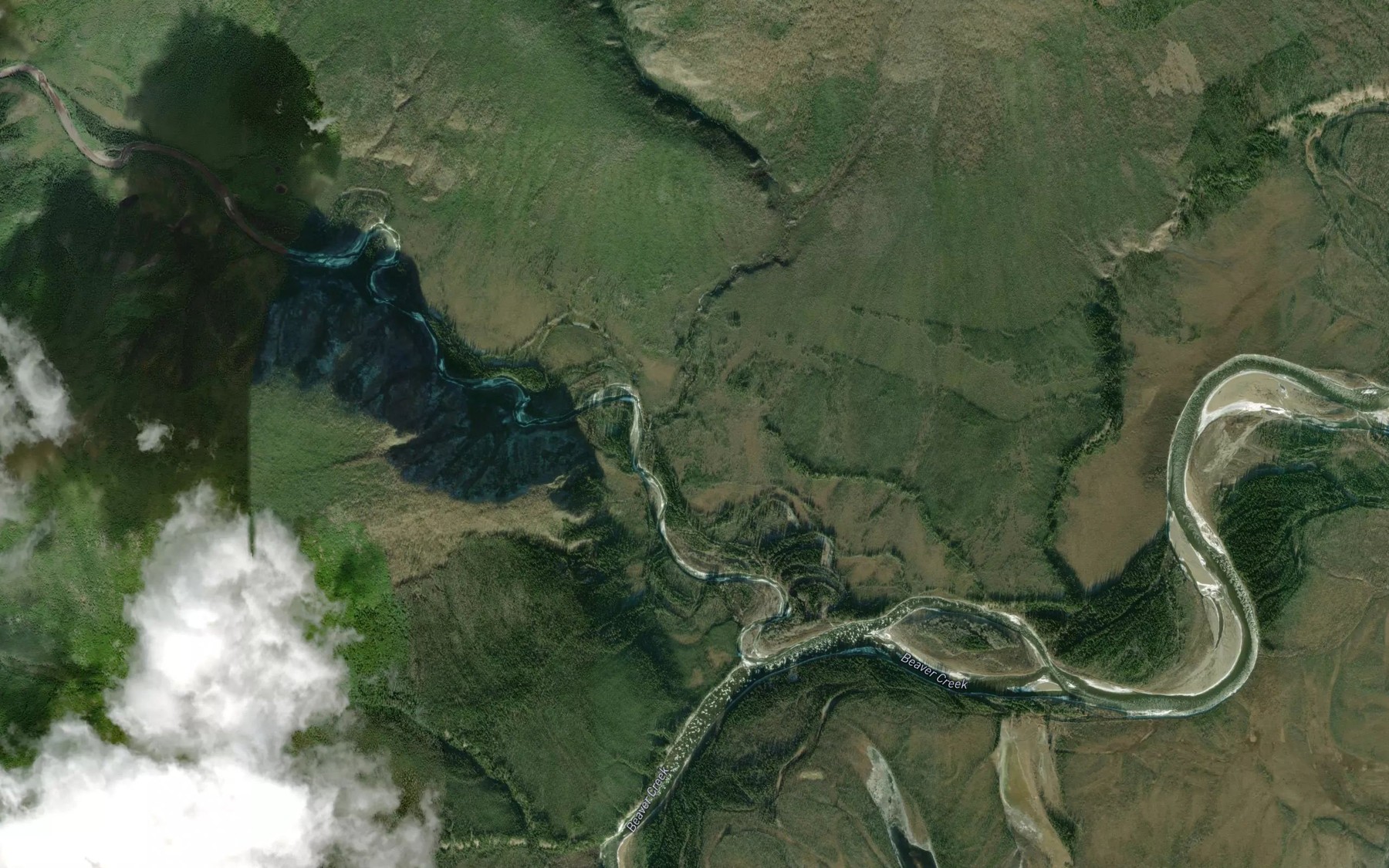 Satellite map of the Glacier Creek