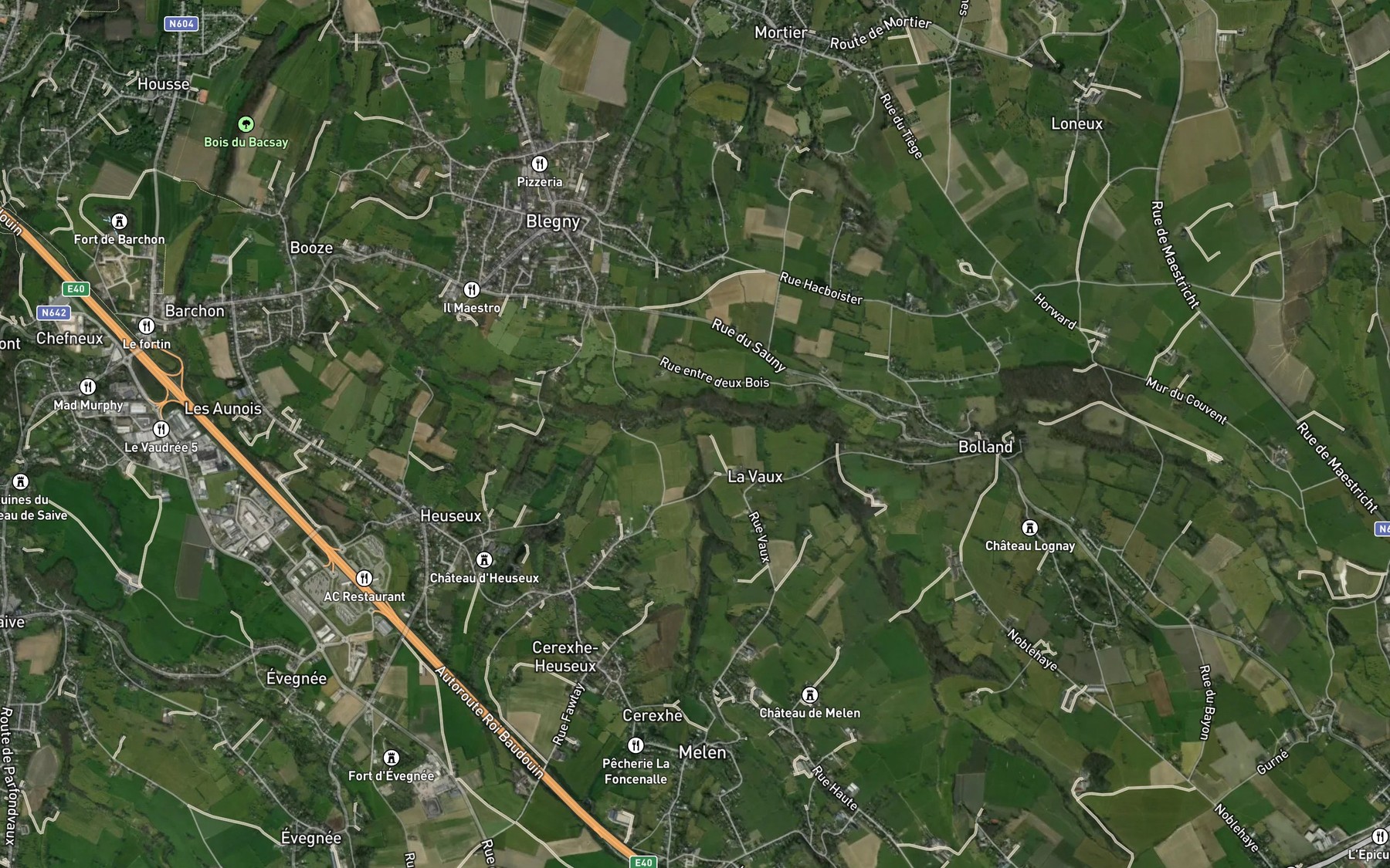 Satellite map of the Ruisseau de Melen