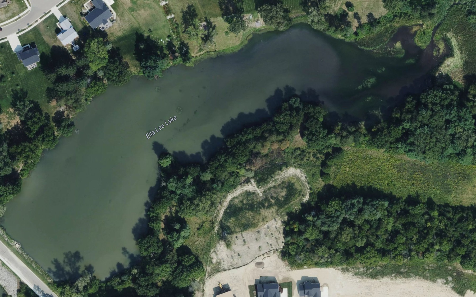 Satellite map of the Ella Lee Lake