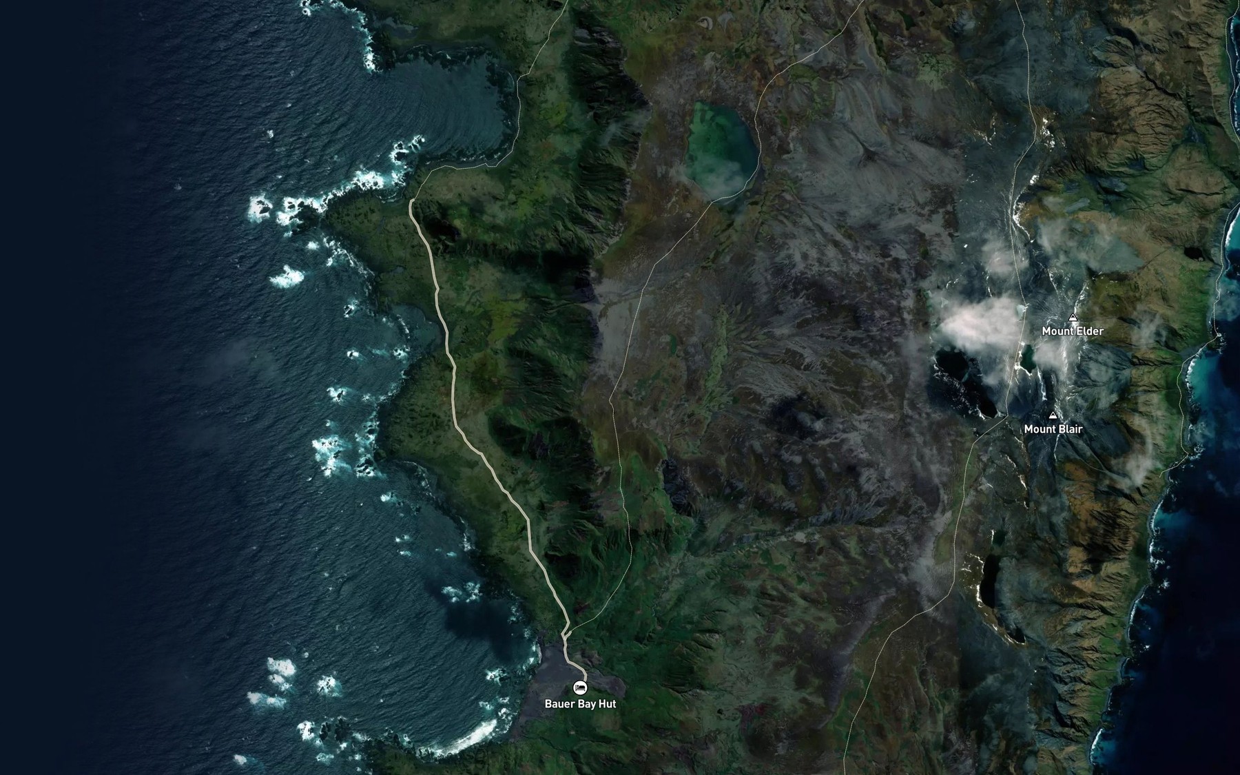 Satellite map of the Emerald Lake
