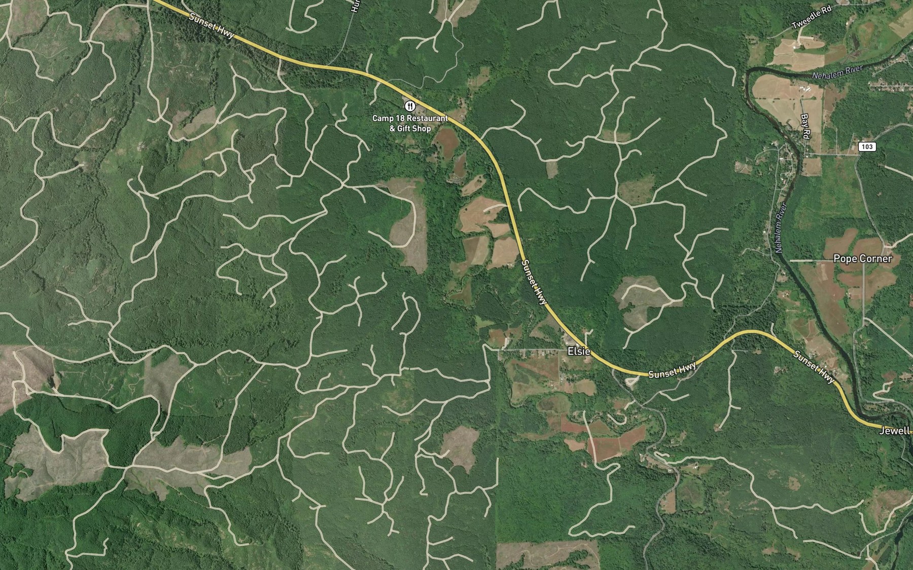 Satellite map of the Big Creek
