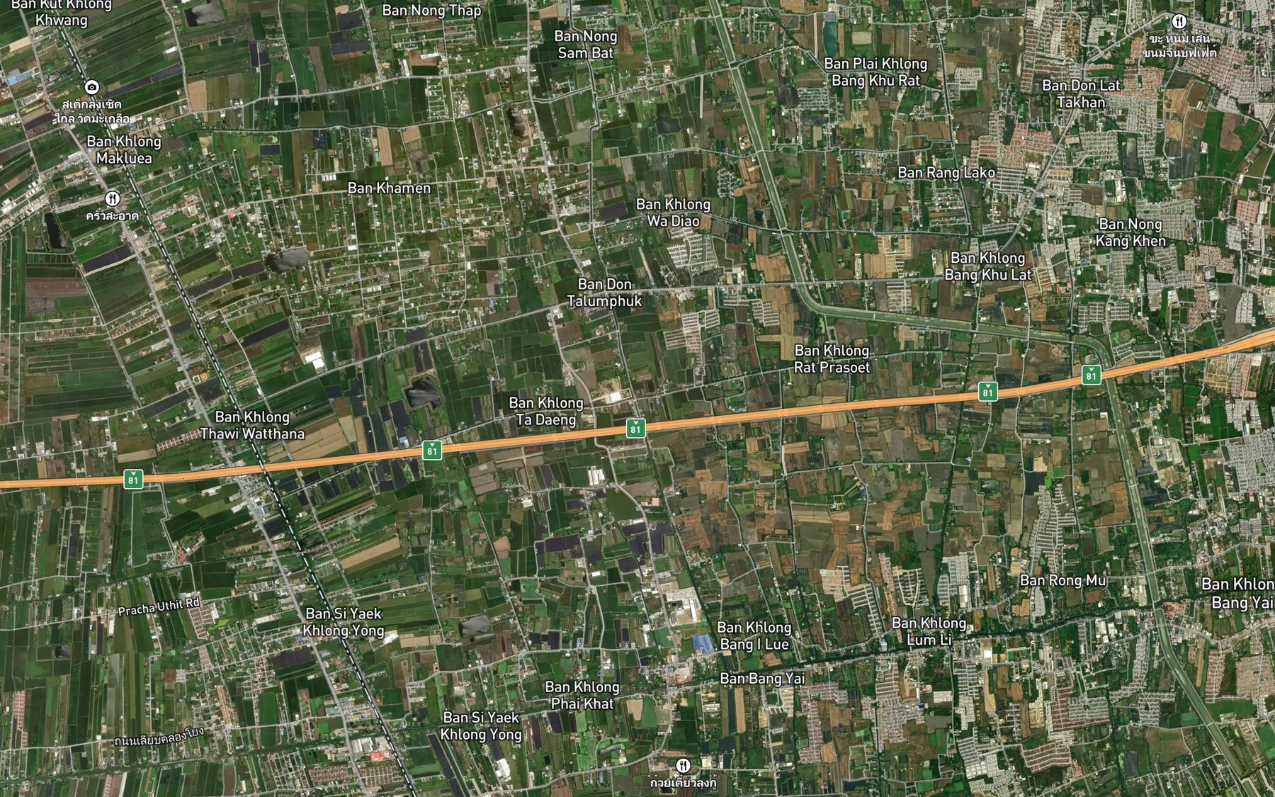 Satellite map of the Khlong Rat Prasoet