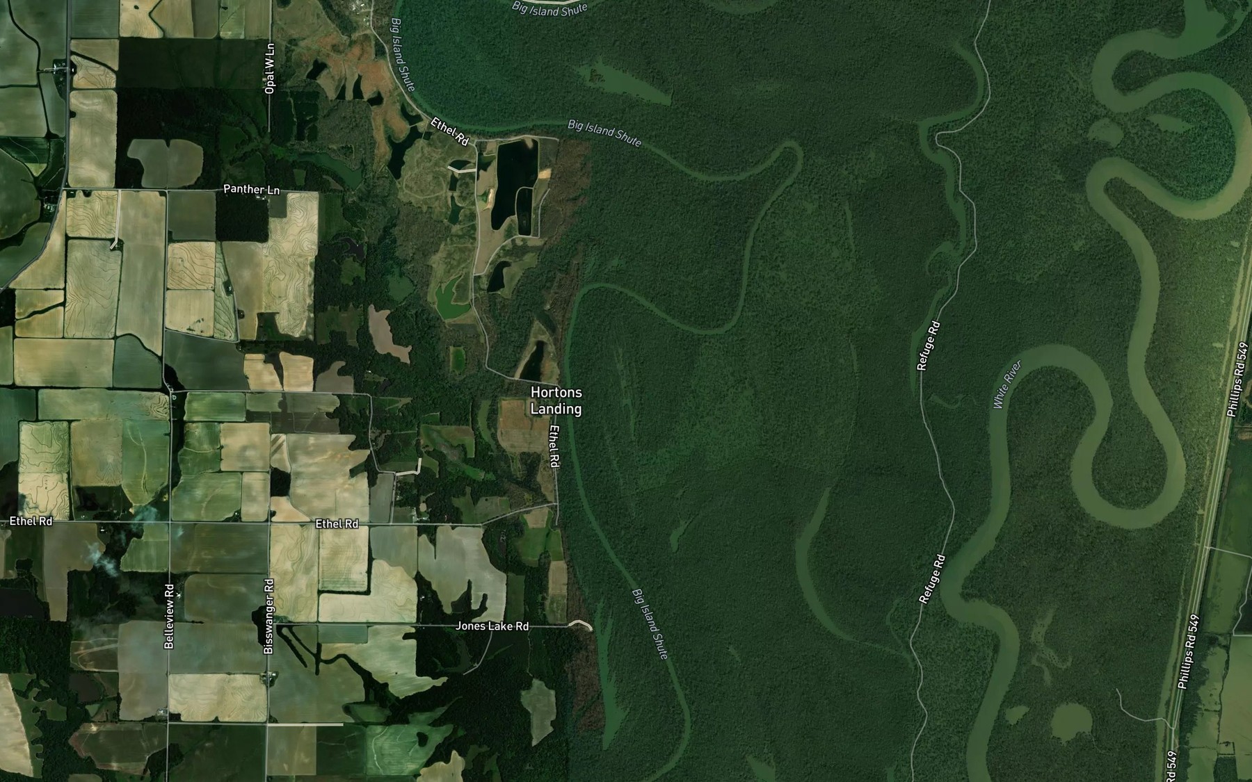 Satellite map of the Long Lake
