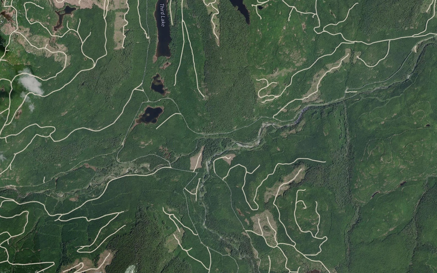 Satellite map of the Grilse Creek