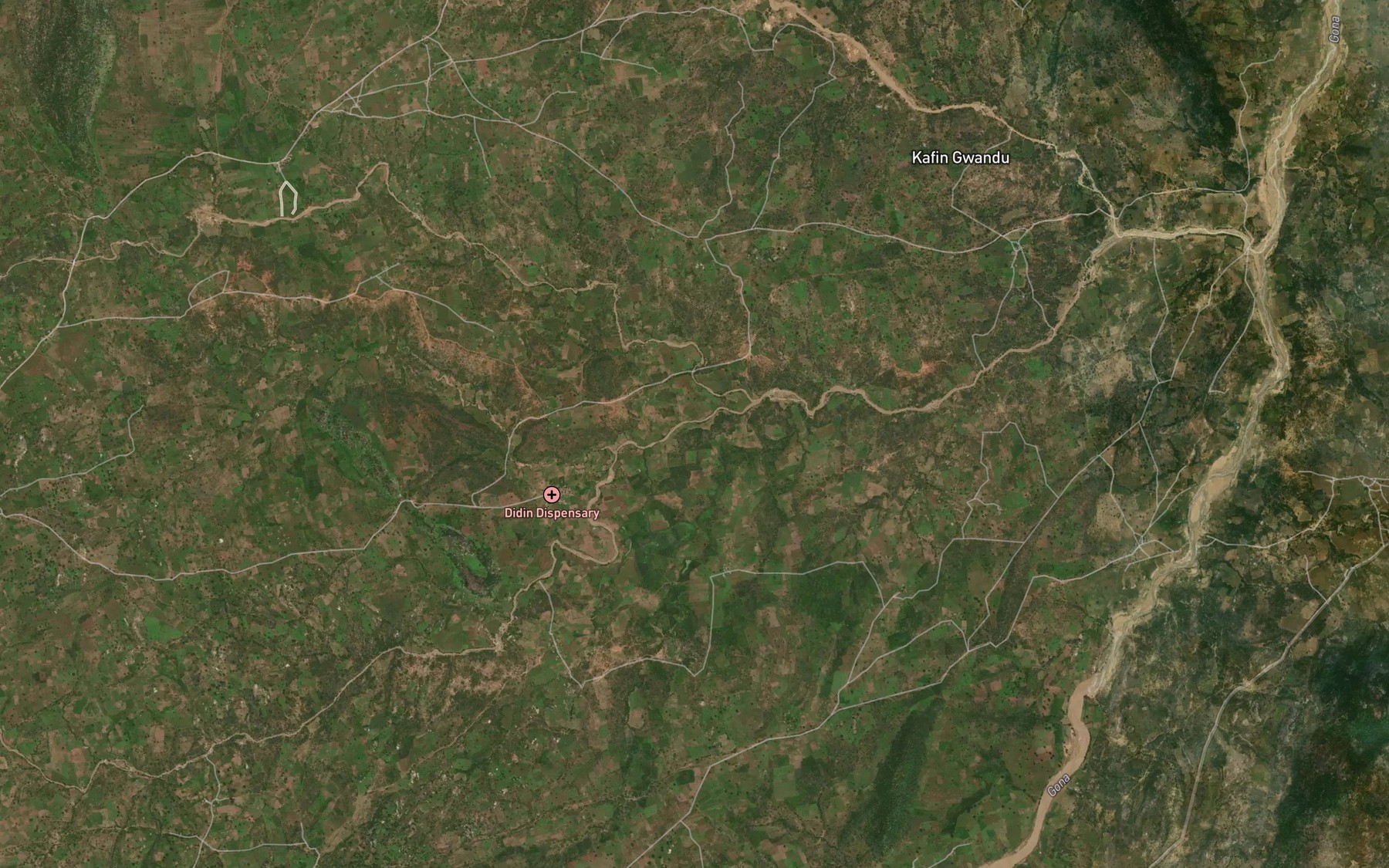 Satellite map of the River Bindiri